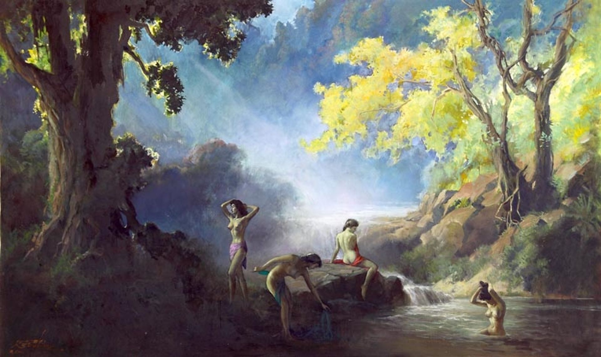 Bidadari Mandi by Basuki Abdullah