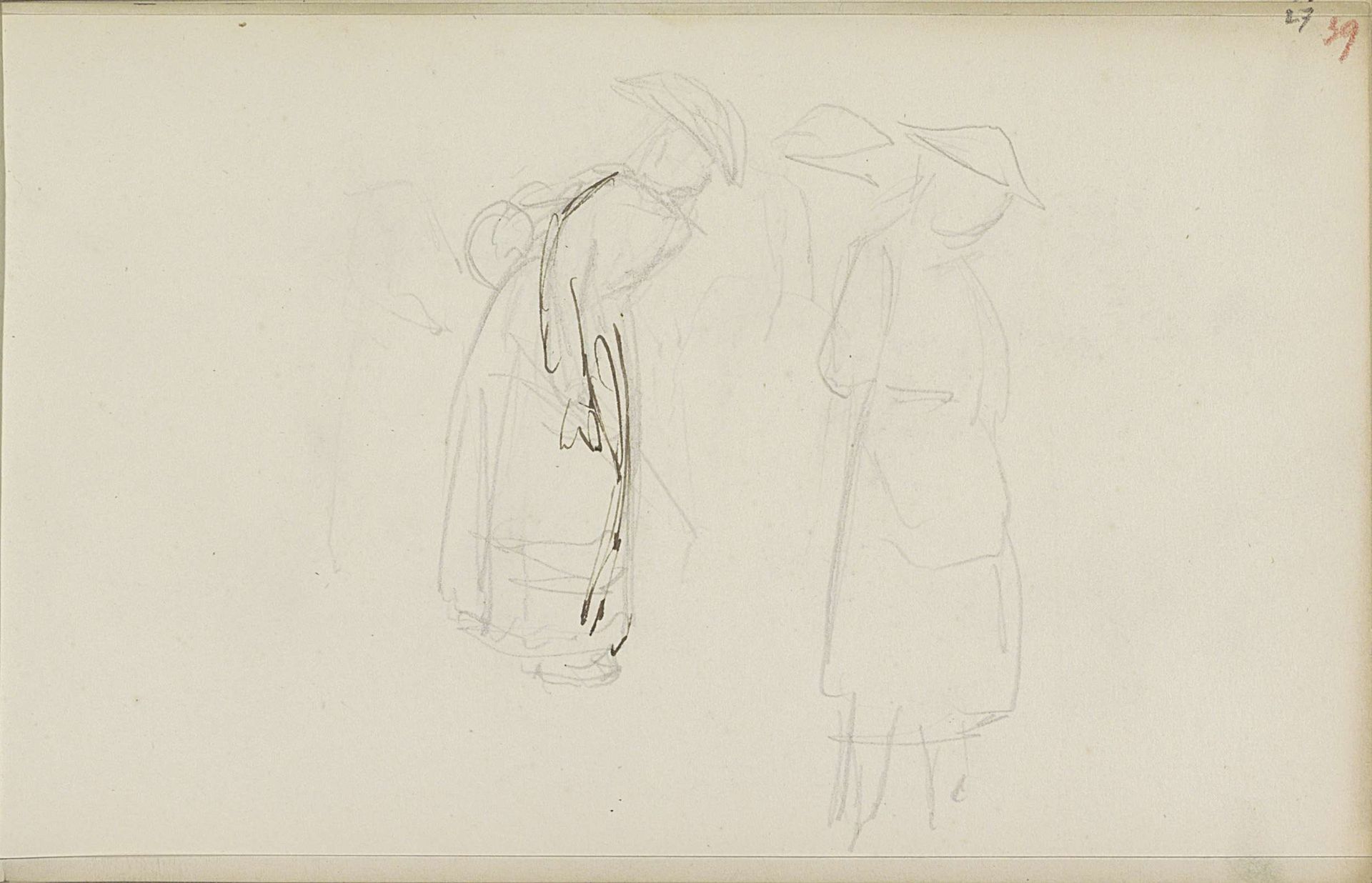 Twee vrouwen met hoeden by Jozef Israëls