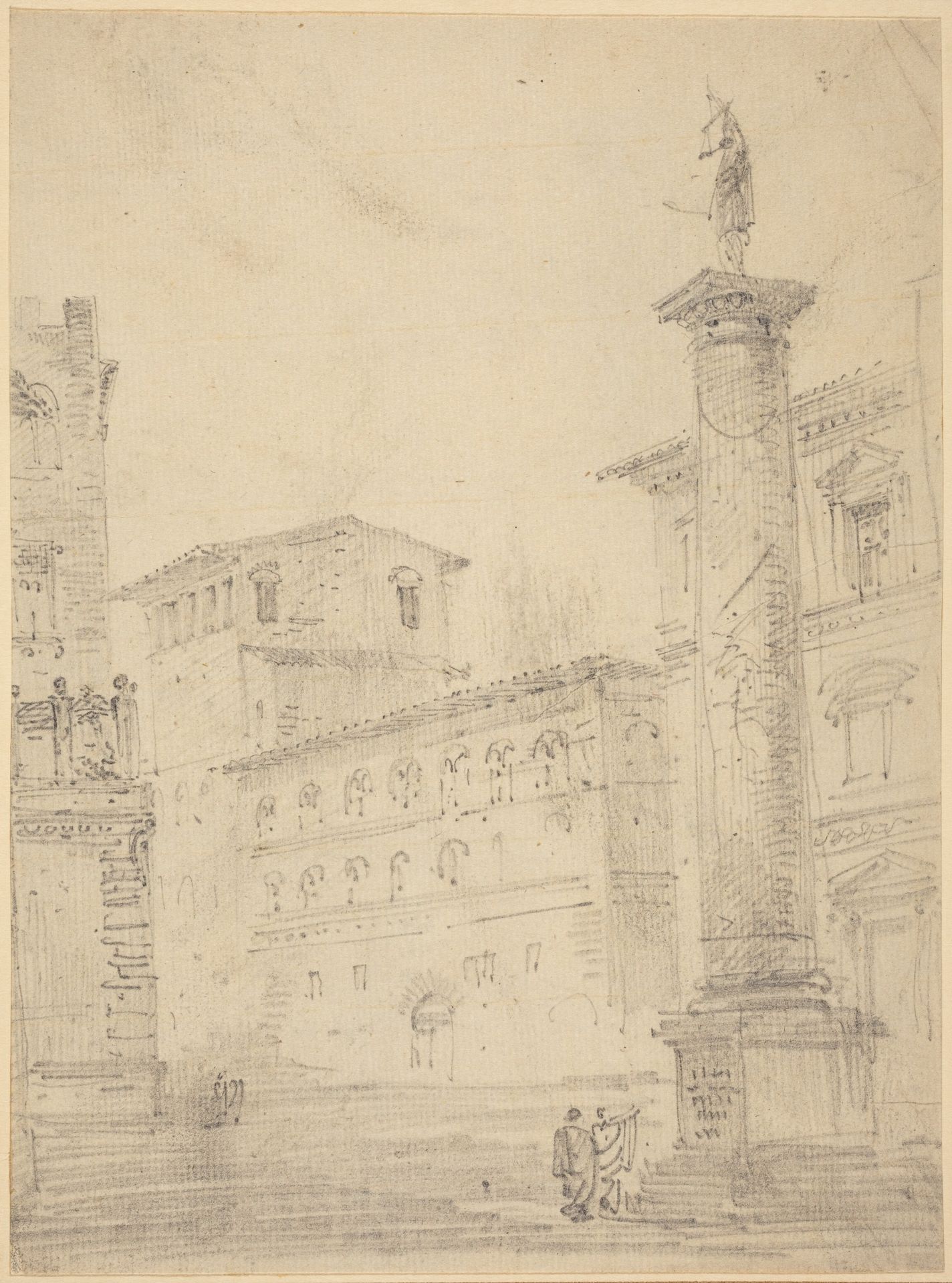 Figures on a Roman Piazza by Robert Smith