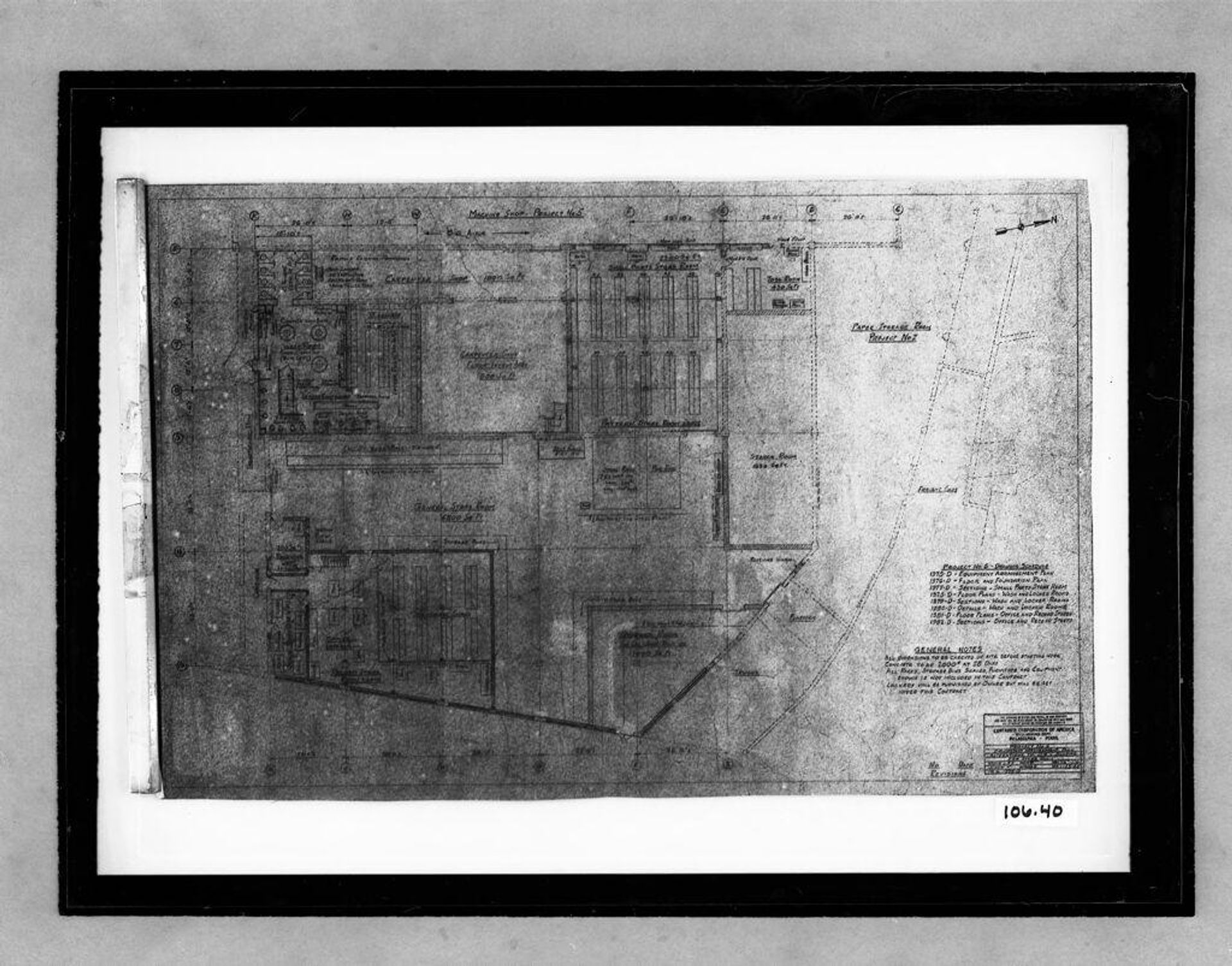 Building Addition and Alterations, Philadelphia, 1944-1946: Storeroom plan (1/8" =1'-0") by J. R. S.