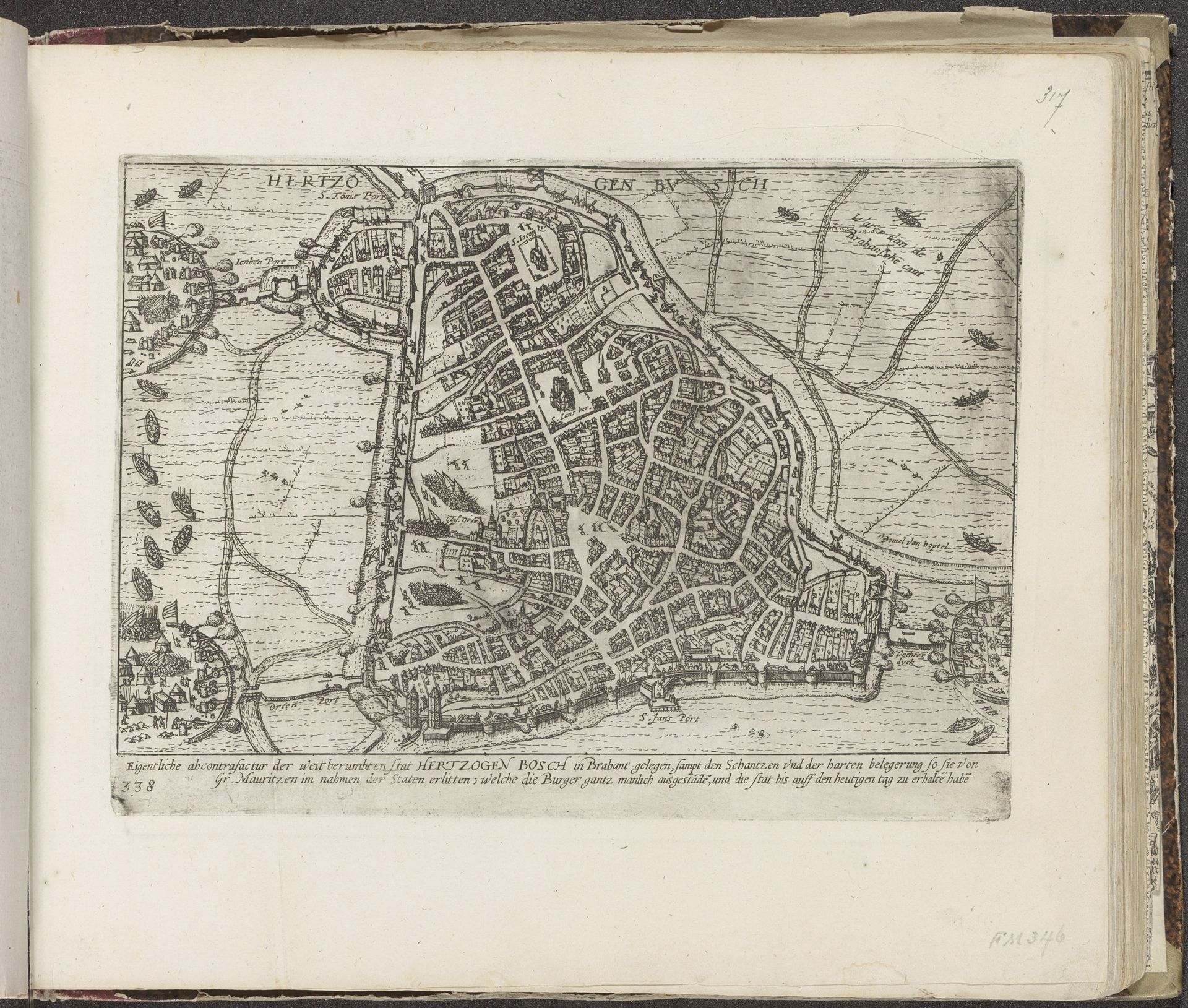 Beleg van 's-Hertogenbosch, 1601 by Frans Hogenberg
