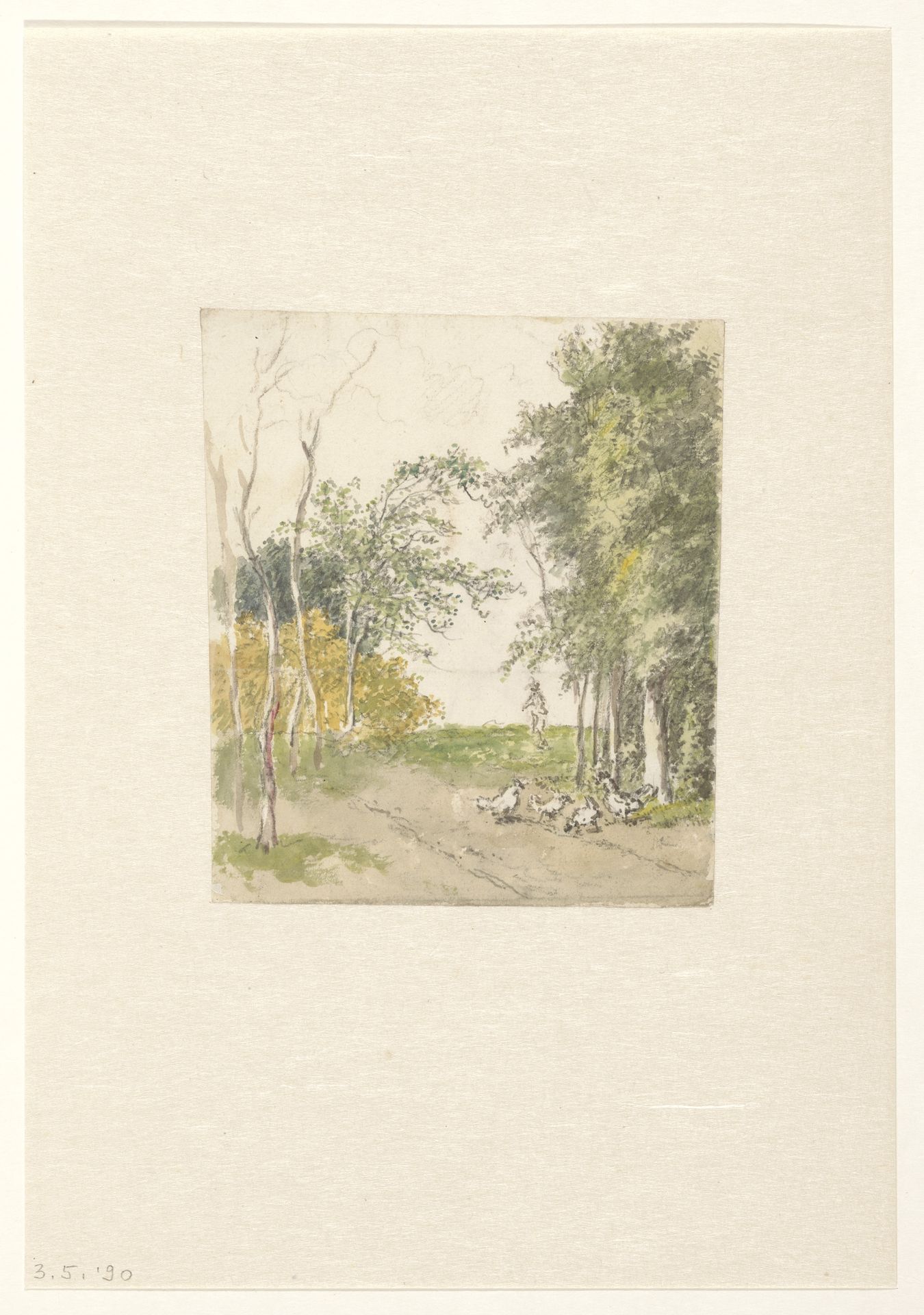 Landschap met kippen langs de weg by Pieter Bartholomeusz. Barbiers