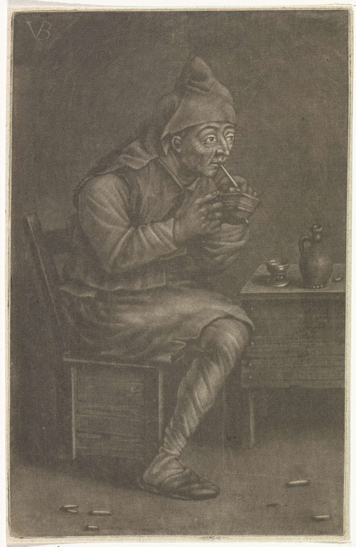 Man steekt zijn pijp aan by Jan van der Bruggen