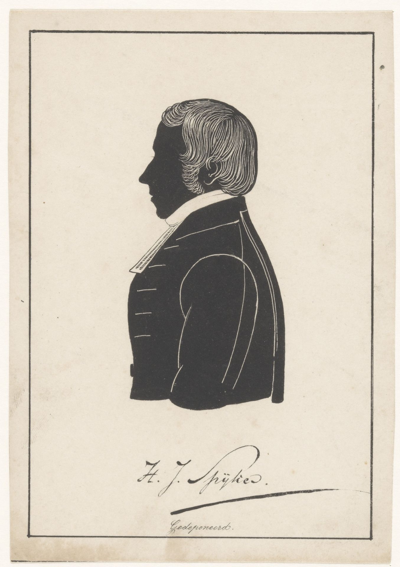 Silhouetportret van Hendrik Jan Spijker by Pieter (IV) Barbiers