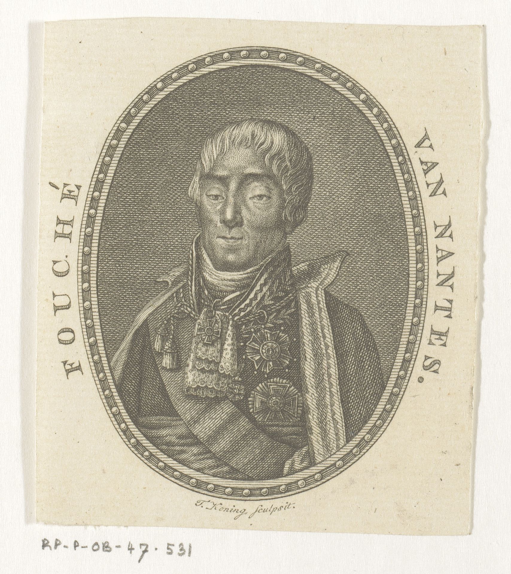 Portret van Fouché van Nantes by Theodoor Koning