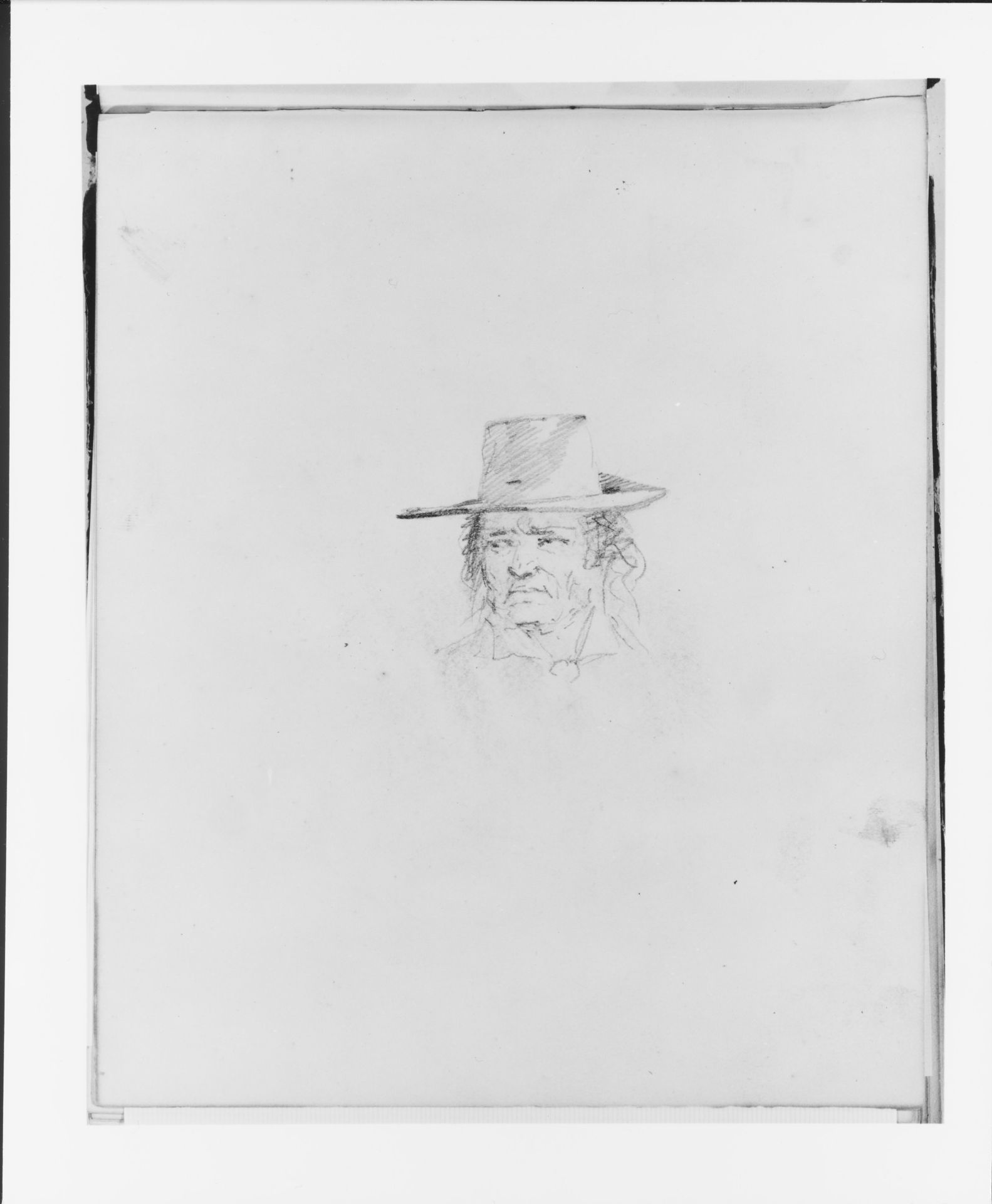 Man Wearing a Hat (from Sketchbook) by Francis William Edmonds