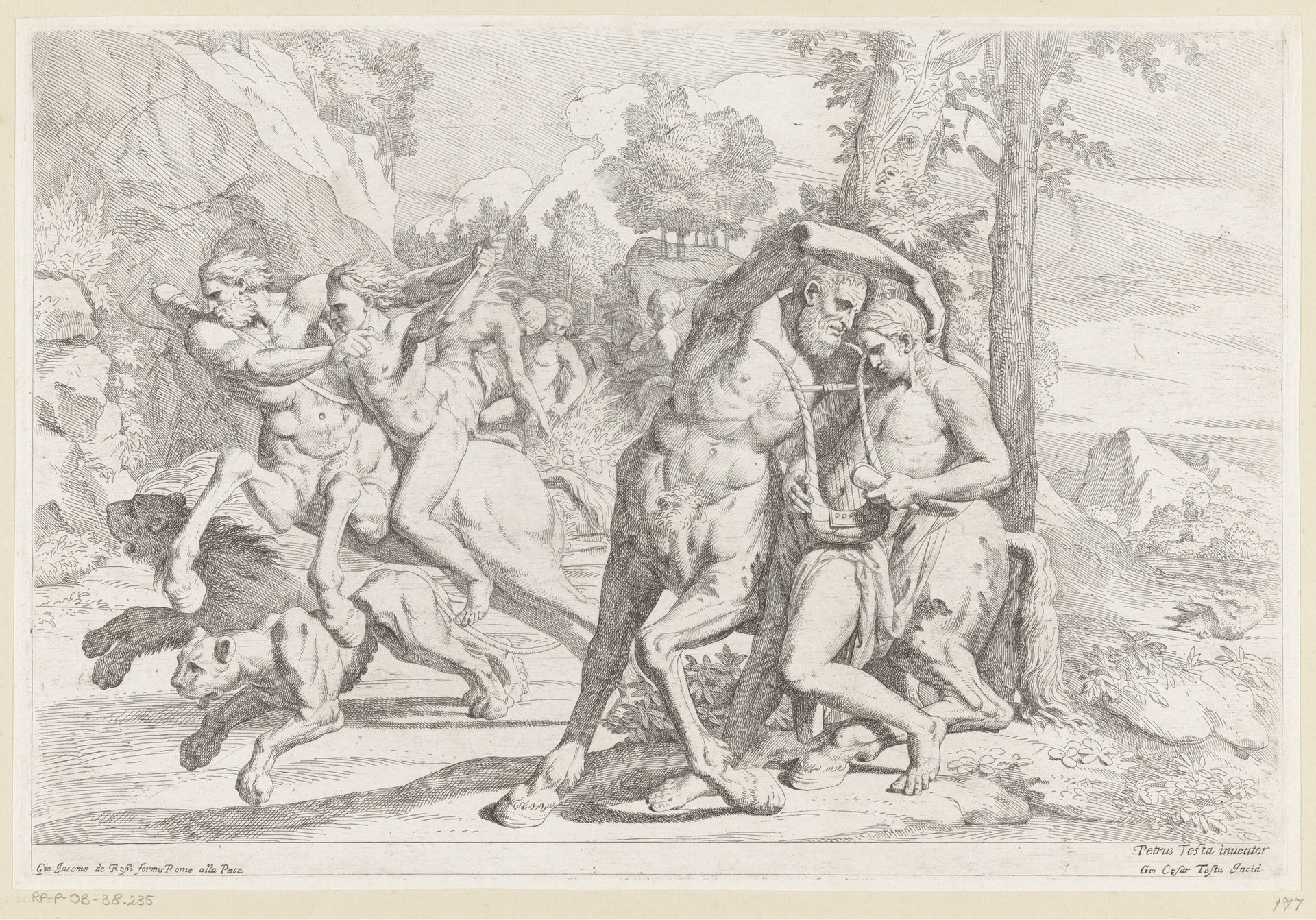 Educatie van Achilles door Chiron de centaur by Giovanni Cesare Testa