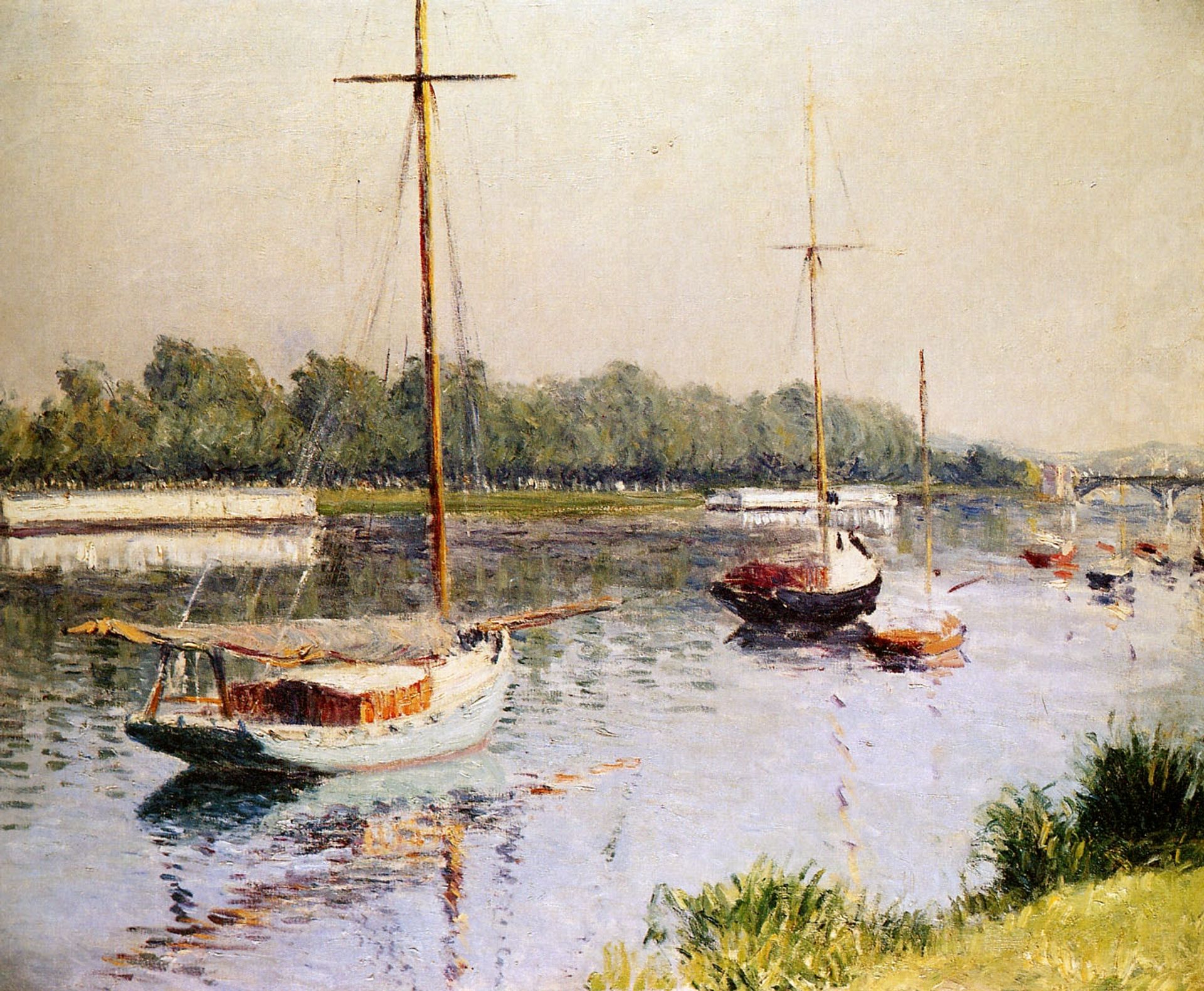 The Harbour of Argentueil by Gustave Caillebotte