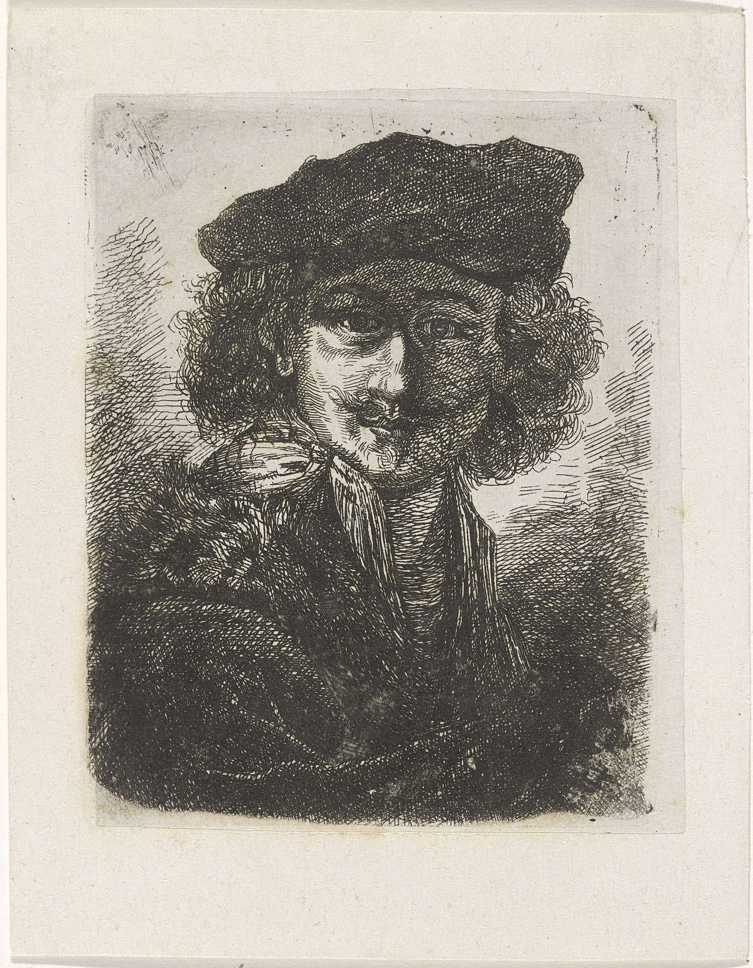 Portret van Rembrandt Harmensz. van Rijn by Cornelis Justinus Geisweit van der Netten