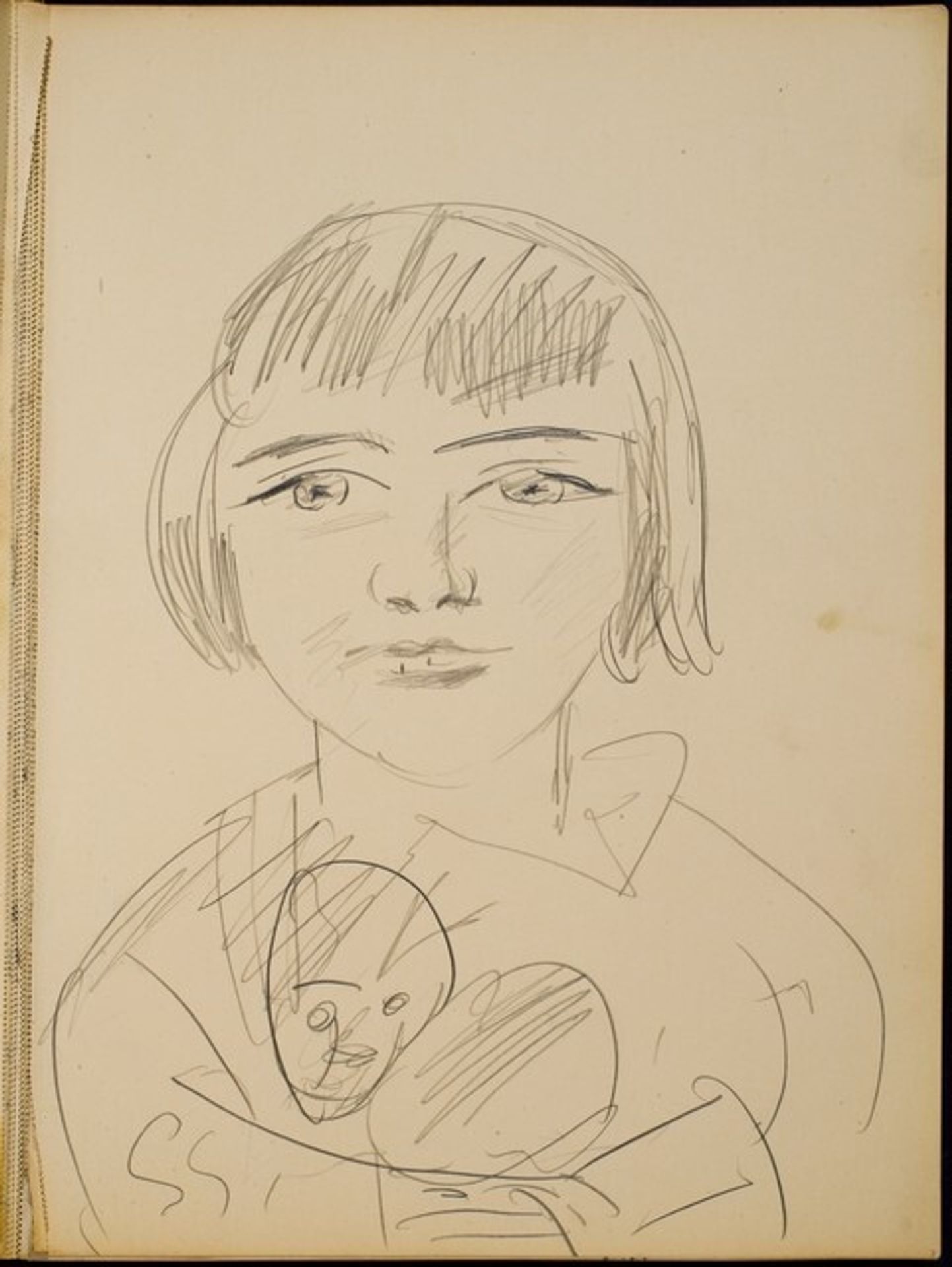 Mädchen mit Puppe (Girl with a Doll) [p. 7] by Max Beckmann