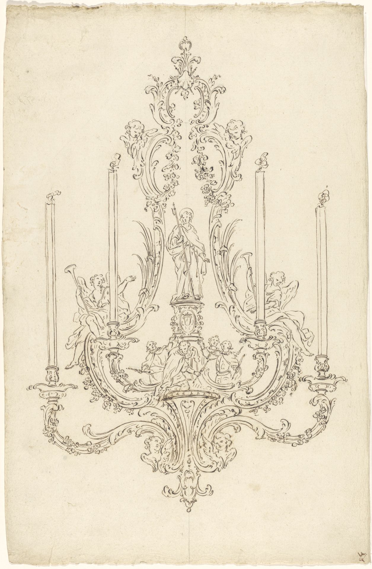 Ontwerp voor een zilveren kroon by Luigi Valadier