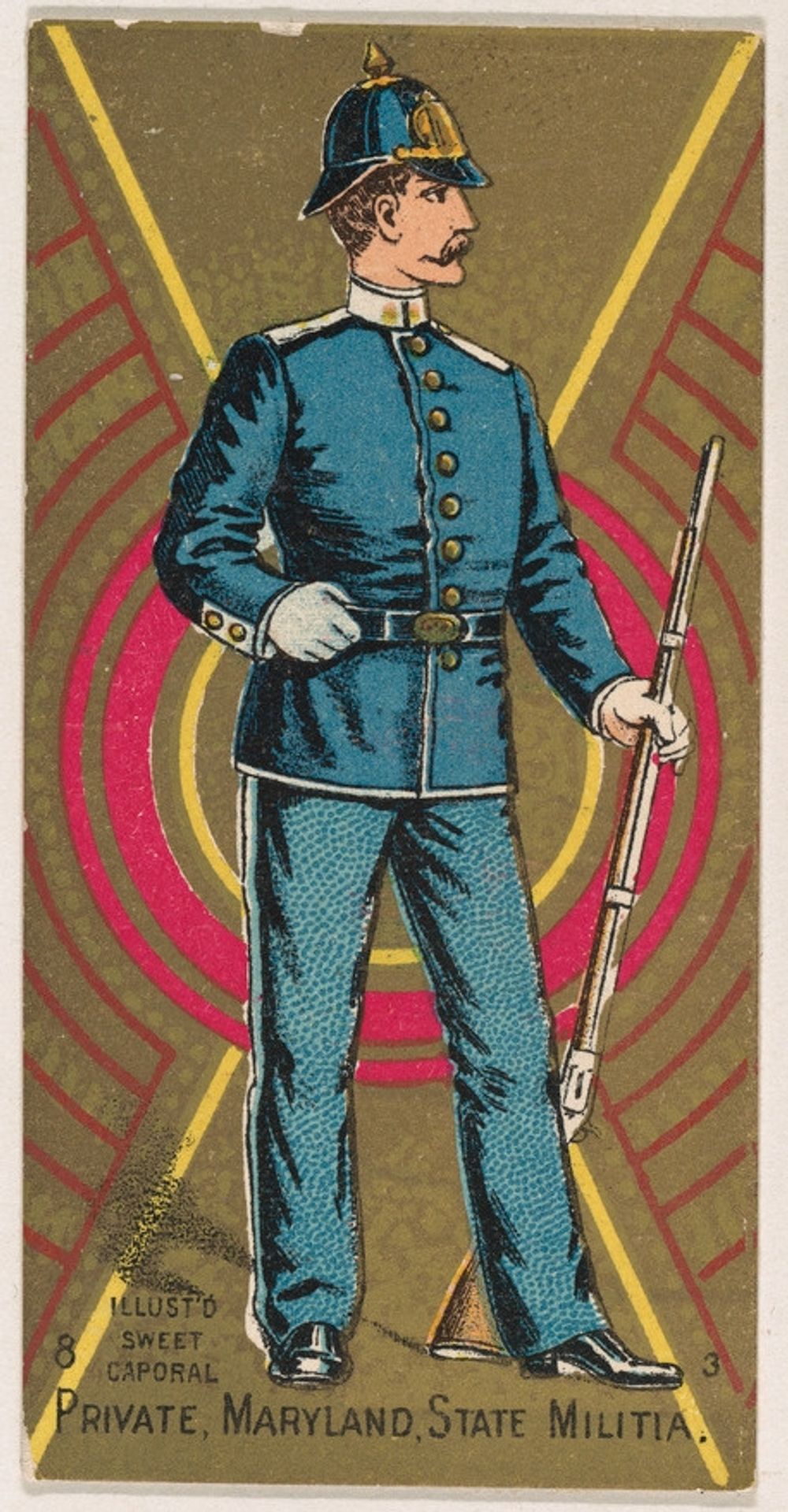 Private, Maryland State Militia, from the Military Series (N224) issued by Kinney Tobacco Company to promote Sweet Caporal Cigarettes by Kinney Brothers Tobacco Company