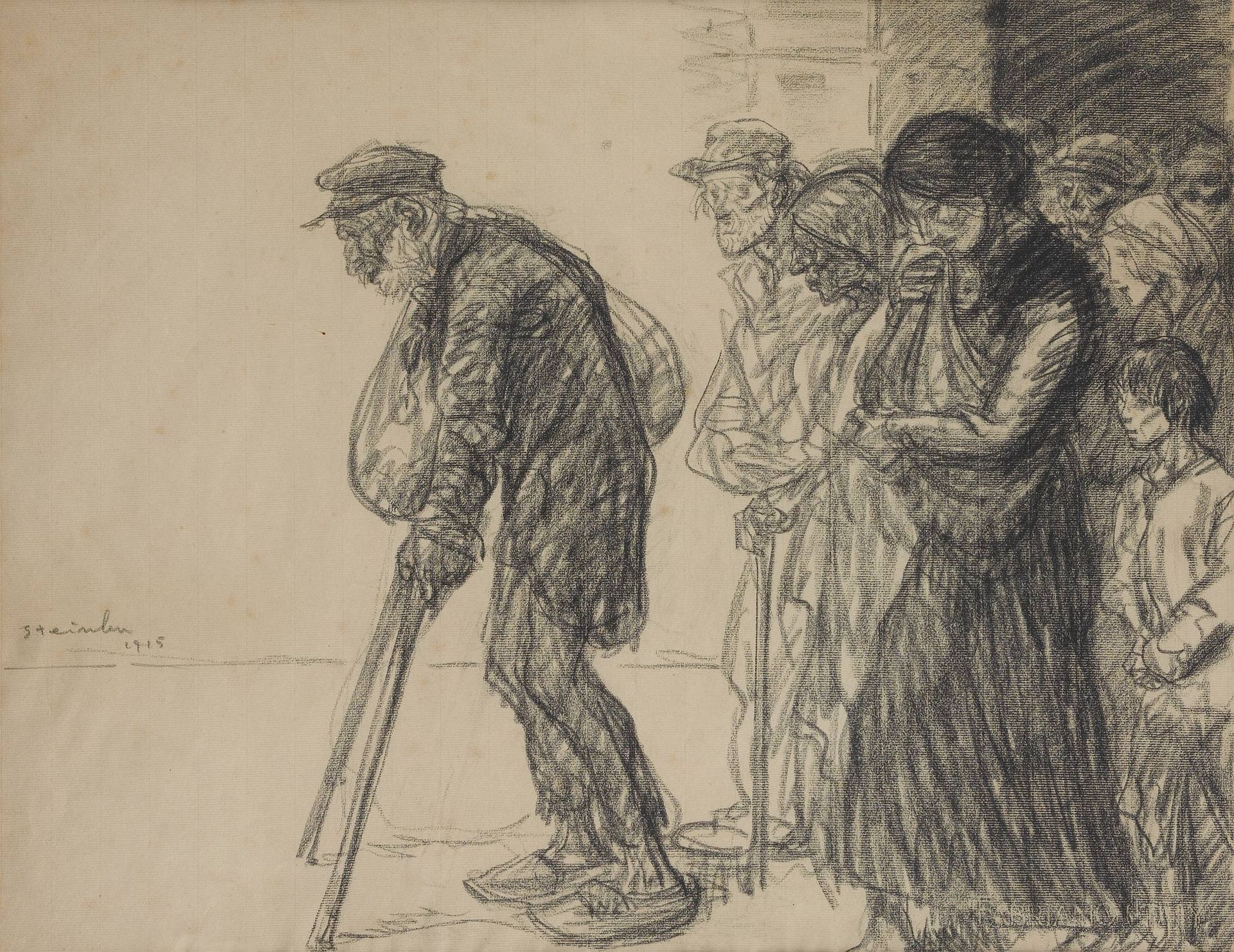 Les Internes Preparatory drawing for by Théophile Alexandre Steinlen