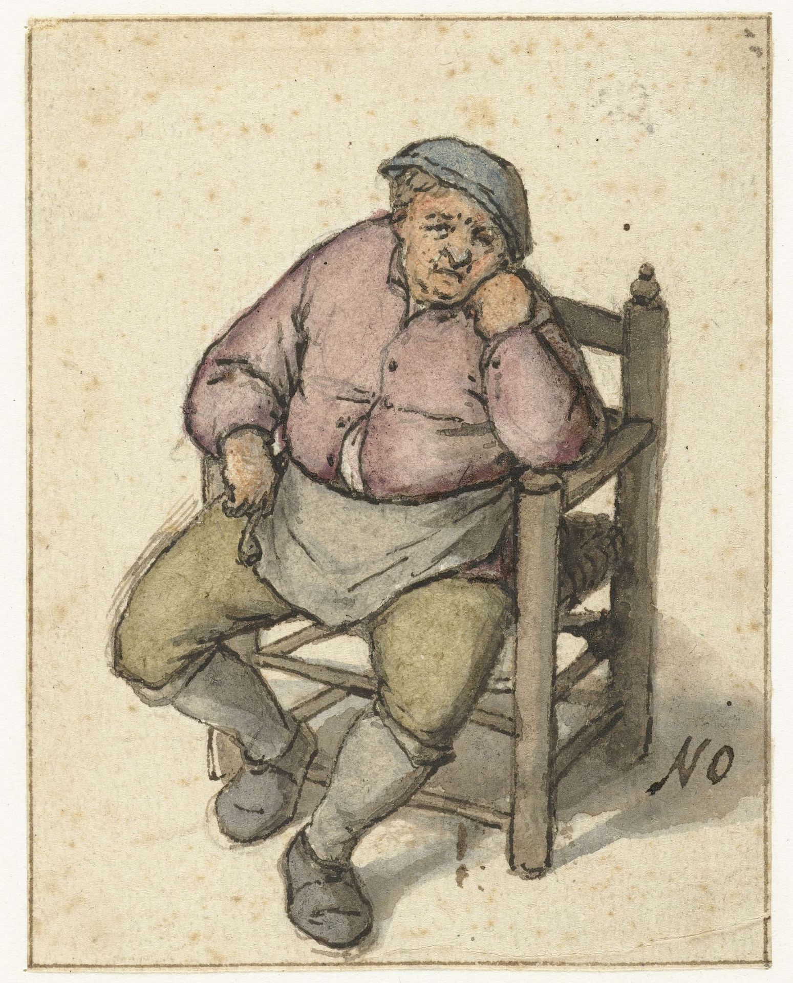 Seated Man with a Pipe by Adriaen van Ostade