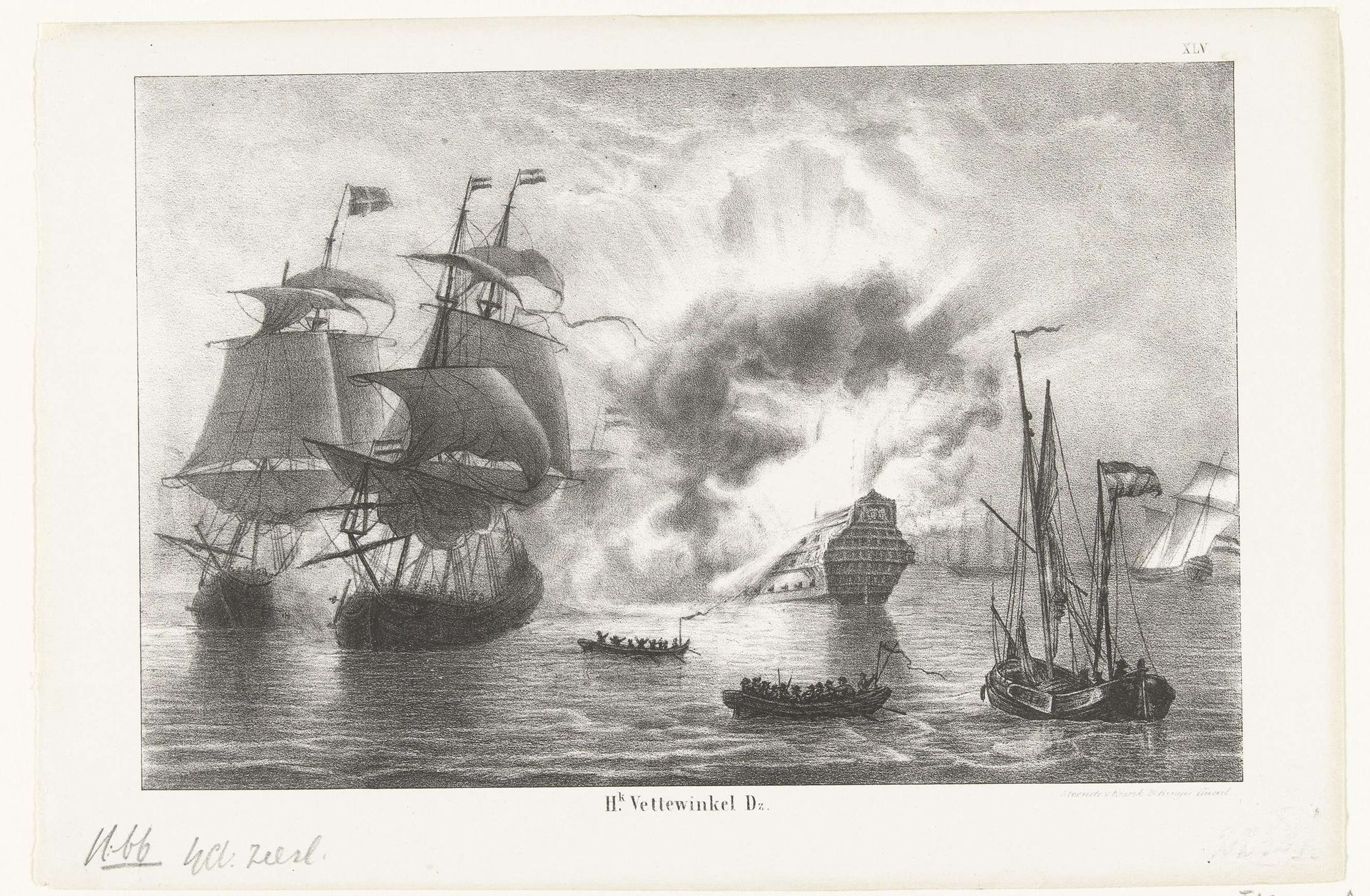Vierdaagse Zeeslag, 1666 by Hendrik Vettewinkel