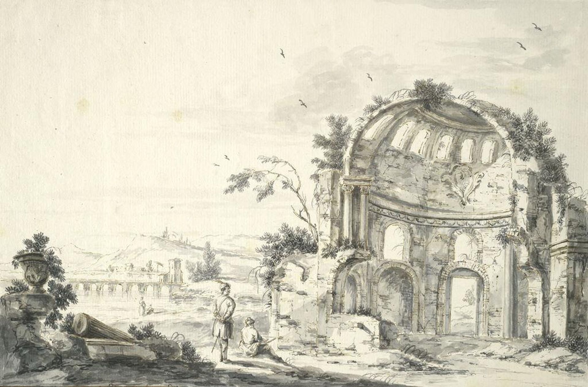 Temple of Minerva Medica in Rome by Jean-Baptiste Lallemand