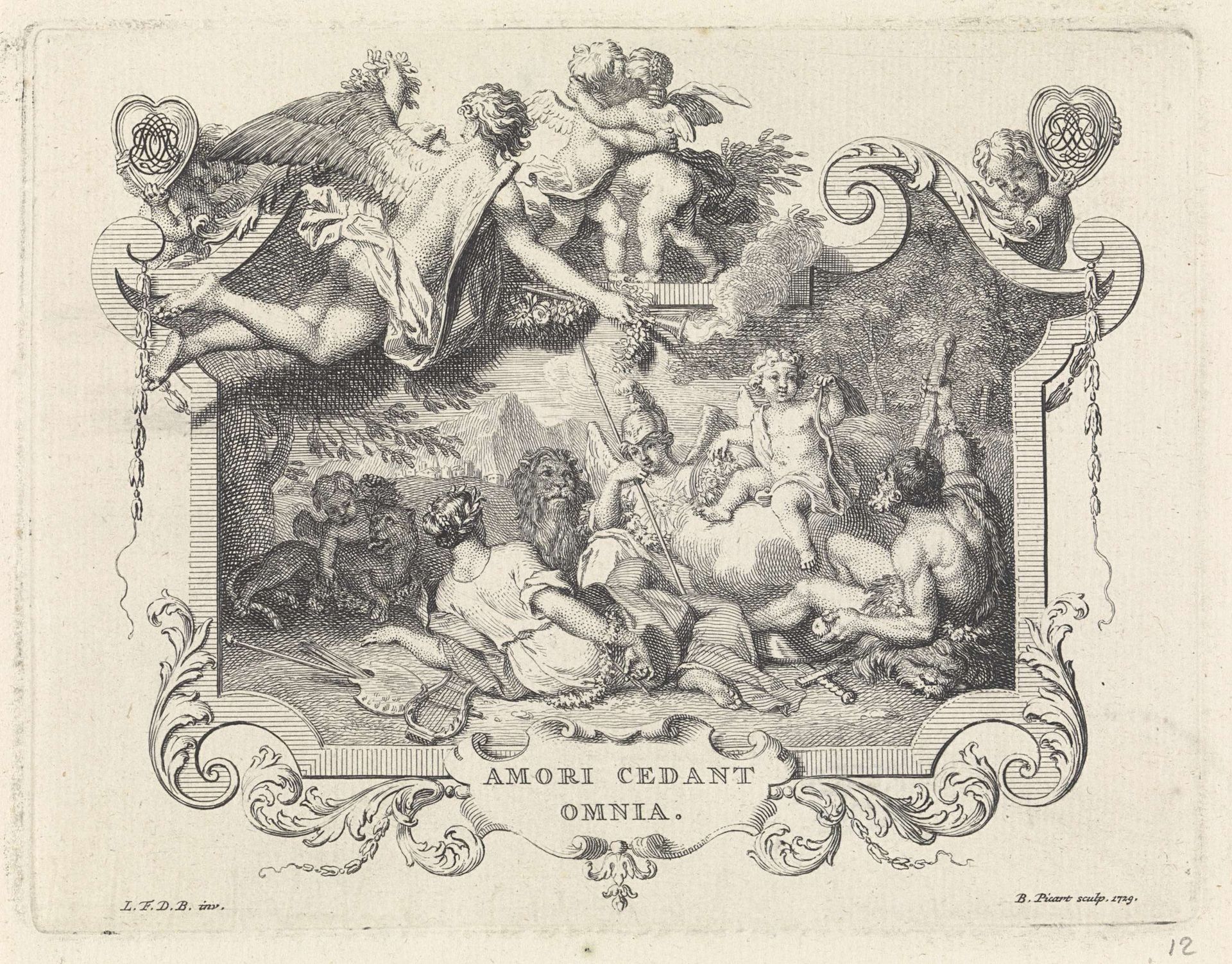 Allegorische voorstelling ter gelegenheid van het huwelijk van Louis Fabricius Dubourg en zijn vrouw by Bernard Picart