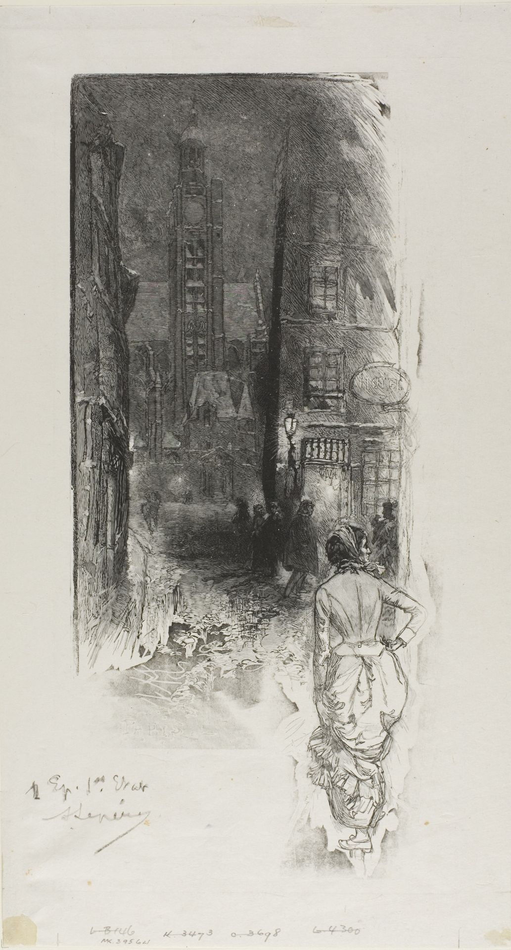 Paris: la Rue de la Montagne-Ste-Geneviève by Auguste-Louis Lepère