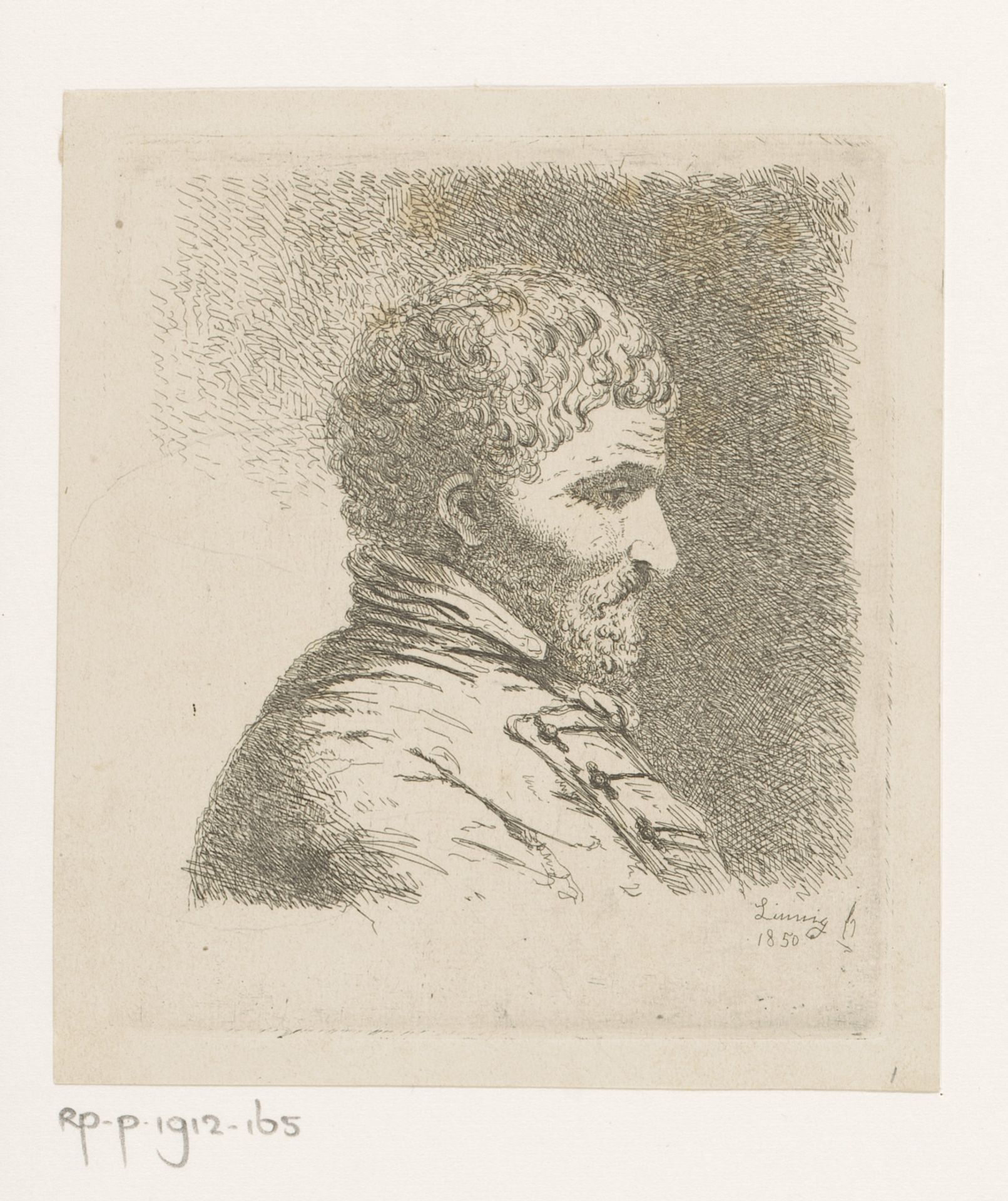 Portret van een onbekende man by Jean Théodore Joseph Linnig