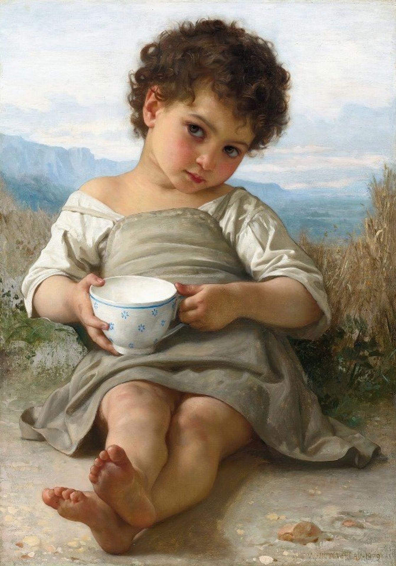 La Tasse De Lait by William Bouguereau