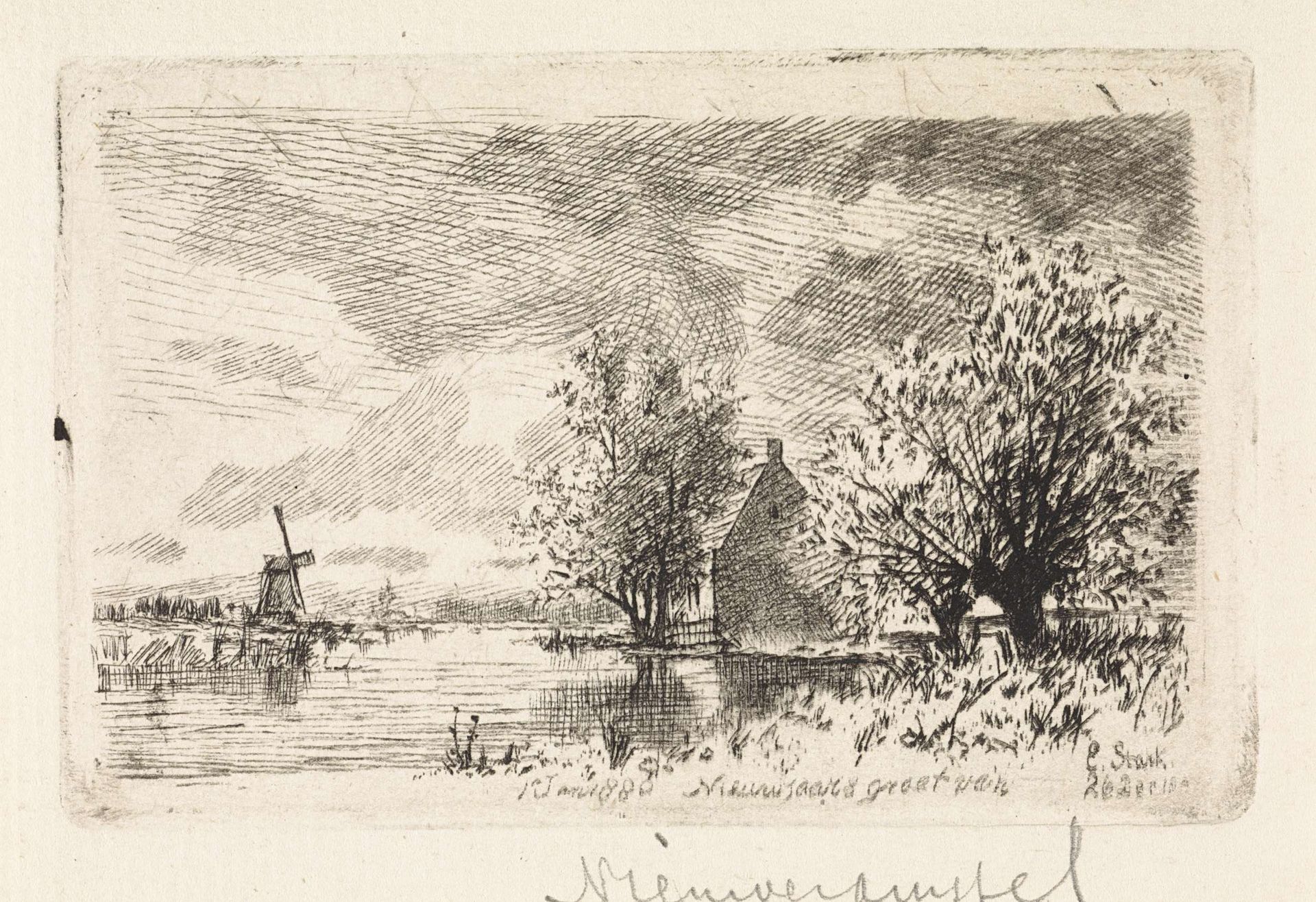 Gezicht op de Amstel by Elias Stark