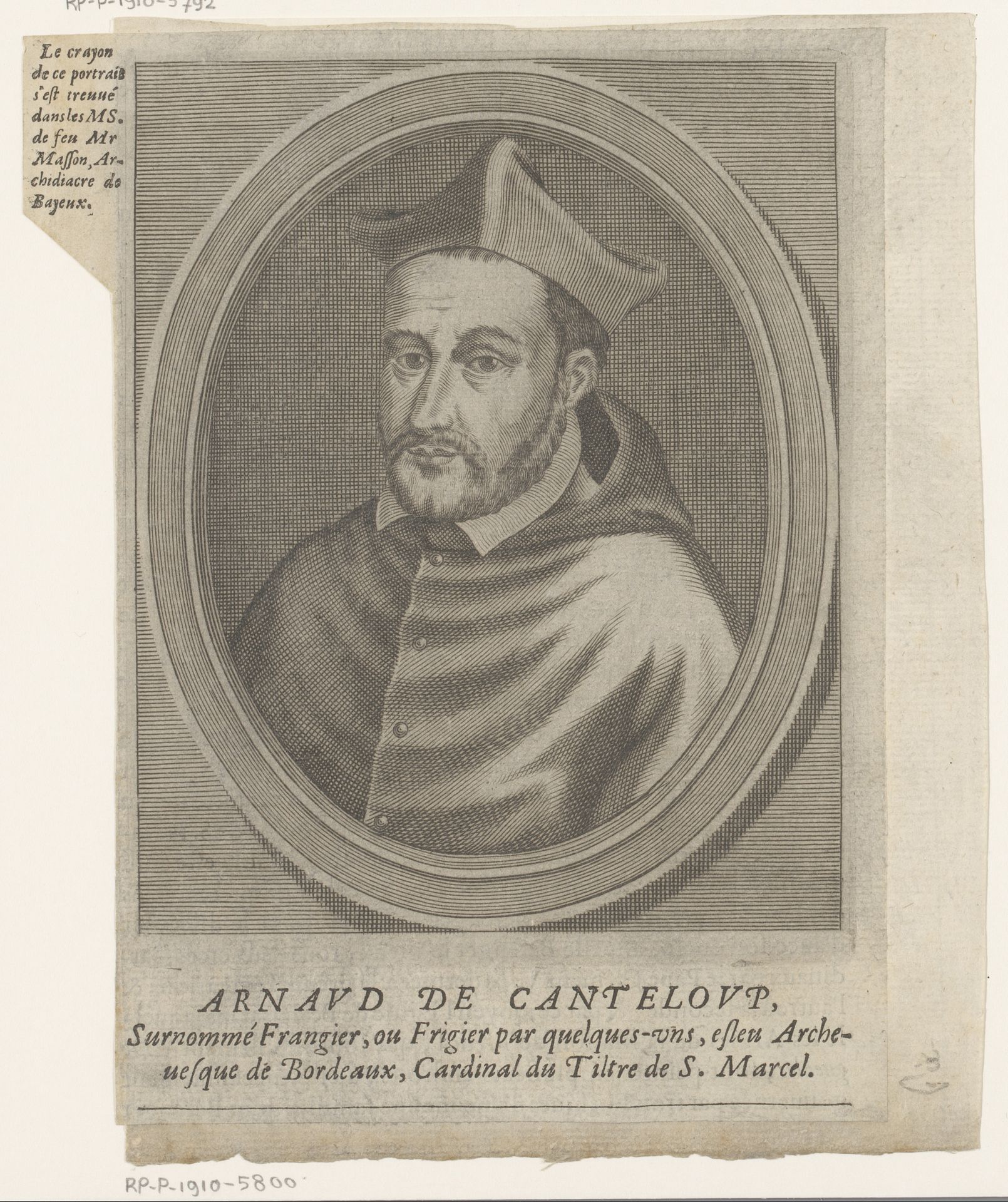 Portret van Arnaud de Canteloup by Etienne Picart