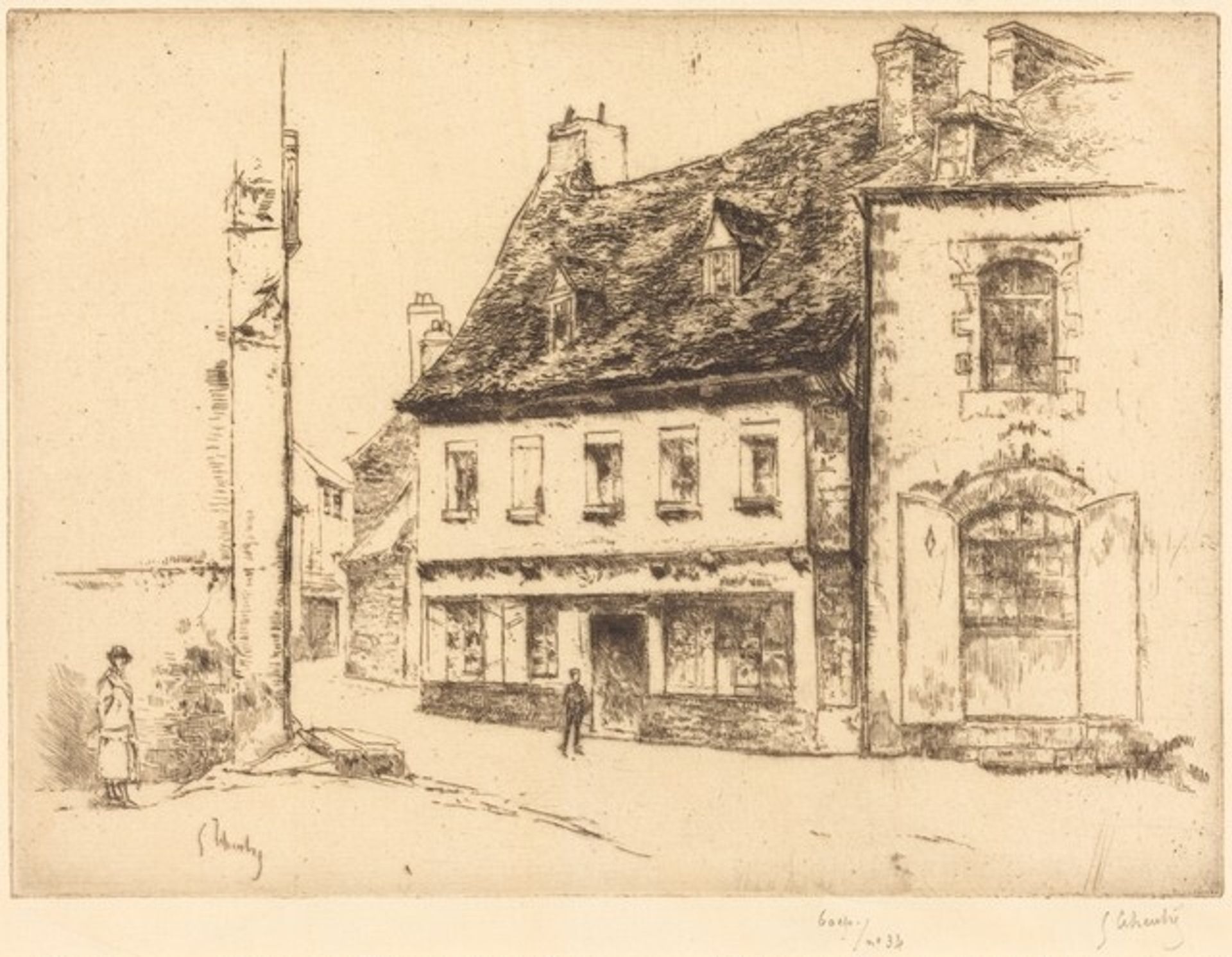 La Maison rouge en Pontrieux by Gustave Leheutre