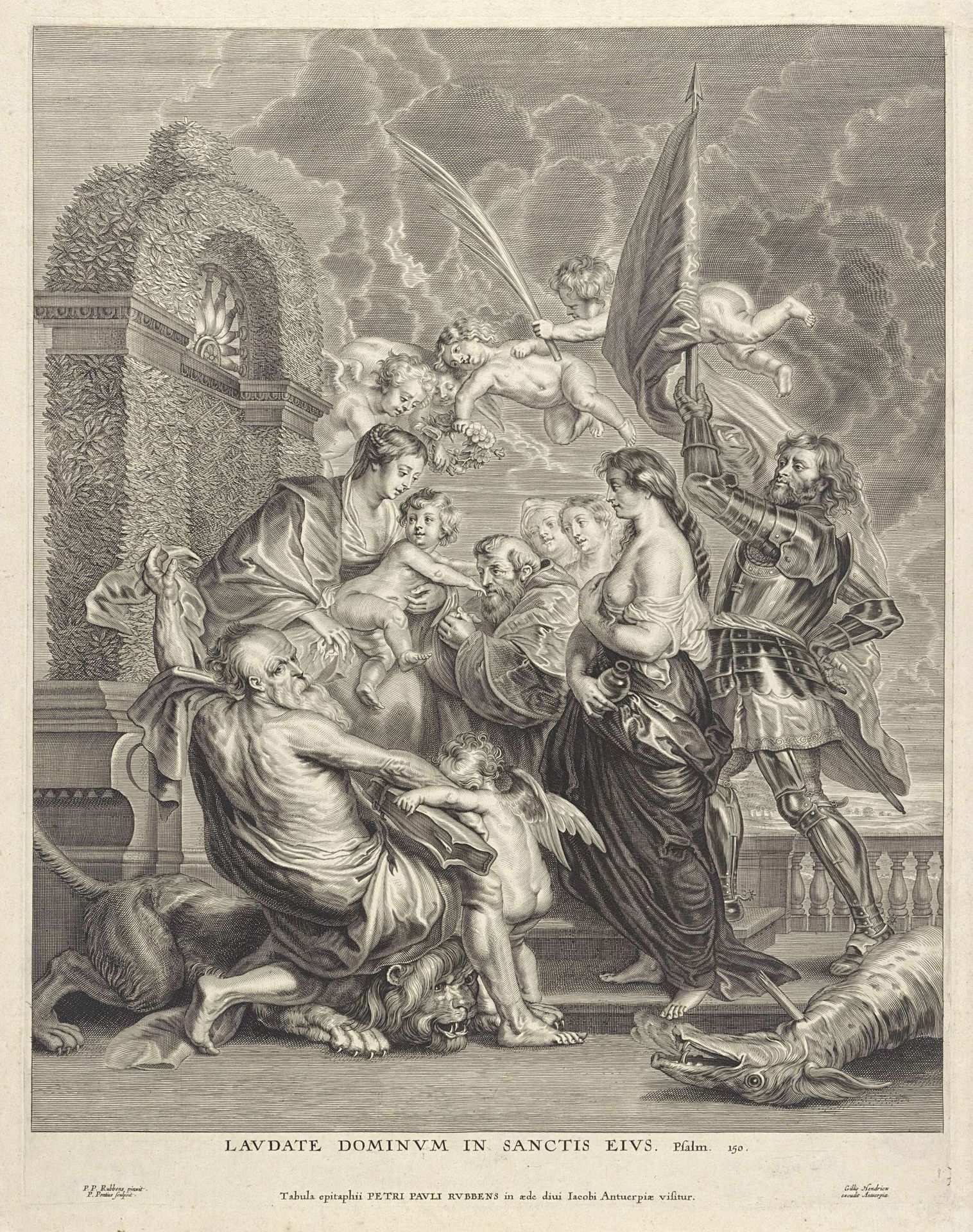 Madonna omringd door heiligen by Paulus Pontius