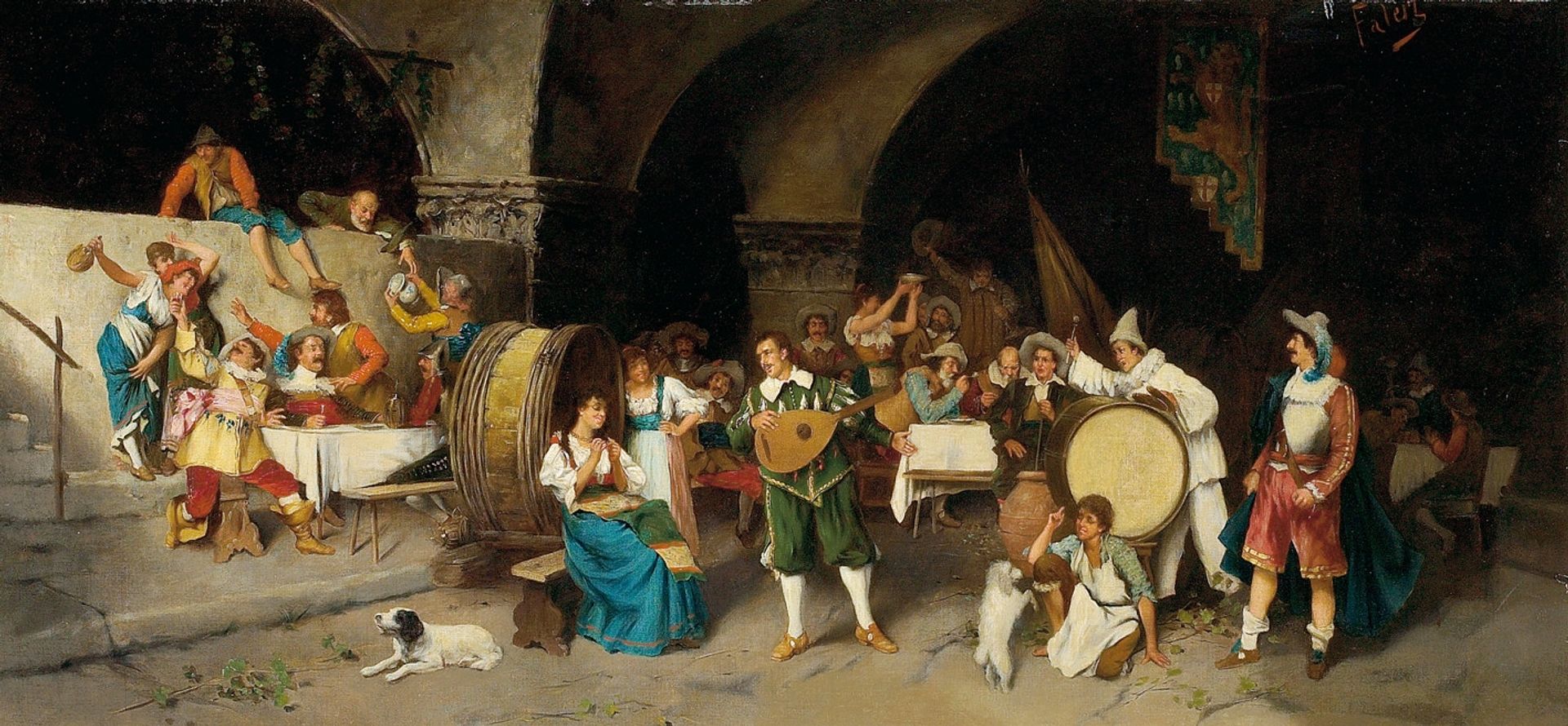 The Party at the Tavern by Luis Ricardo Falero