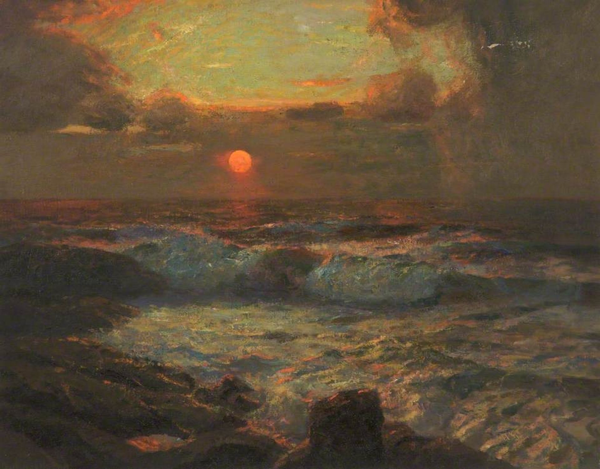 Sunset at Land's End, Cornwall by Albert Julius Olsson