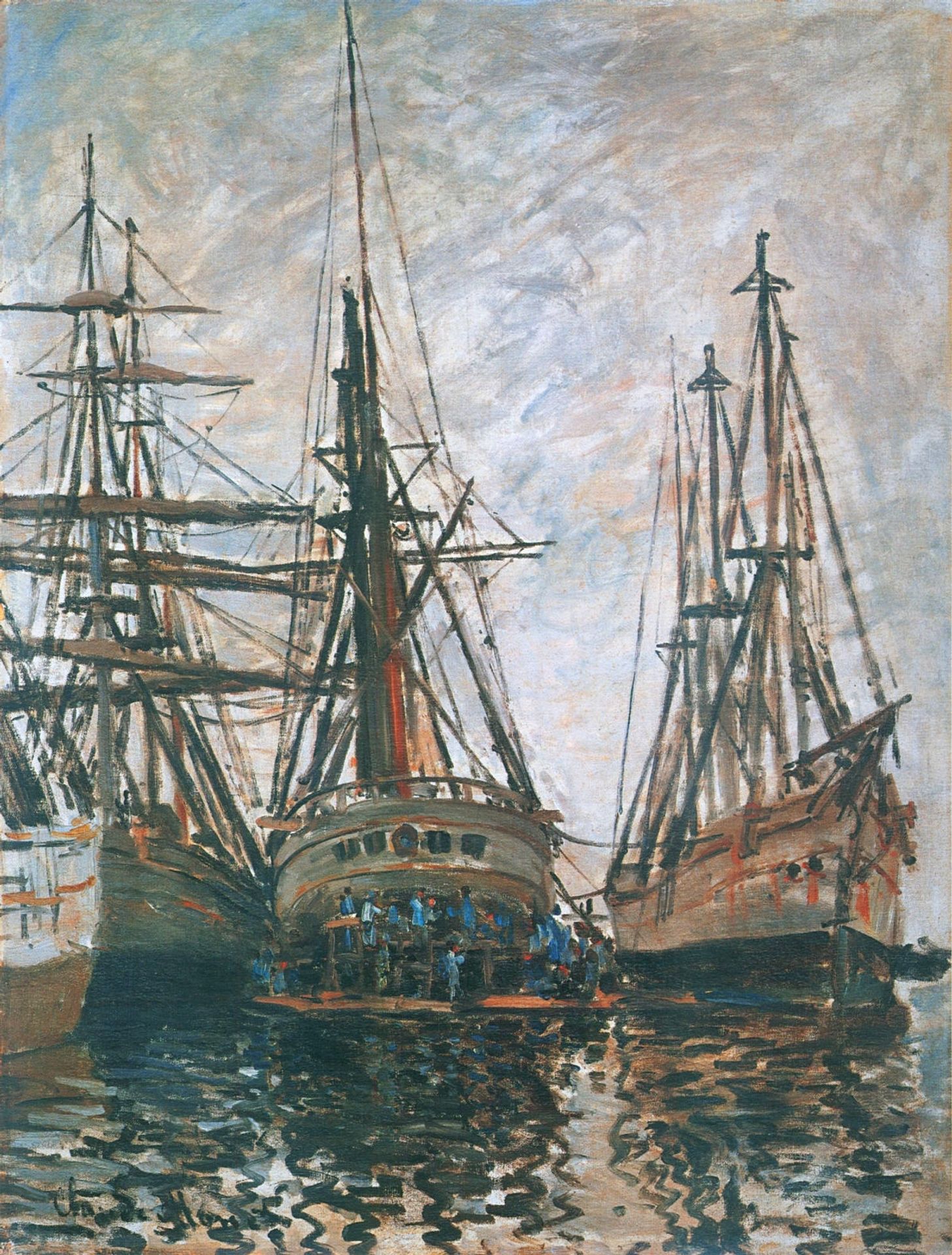 Boats on Rapair by Claude Monet