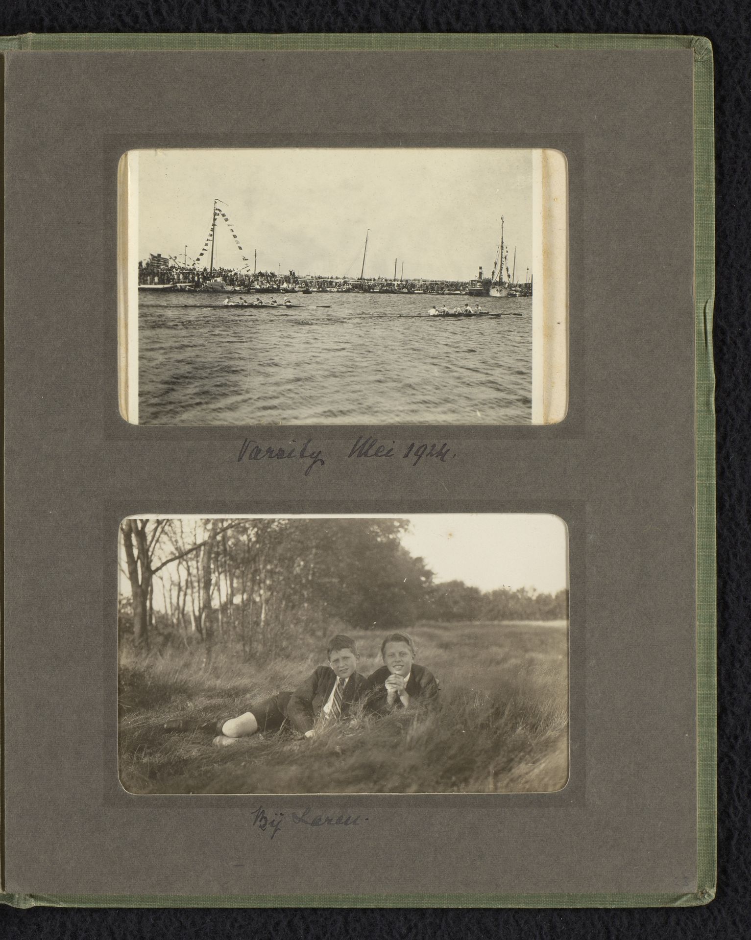 Twee foto's van de Varsity en Carel Frederik en Frank Willem van den Berg in Laren by Hendrik Herman van den Berg
