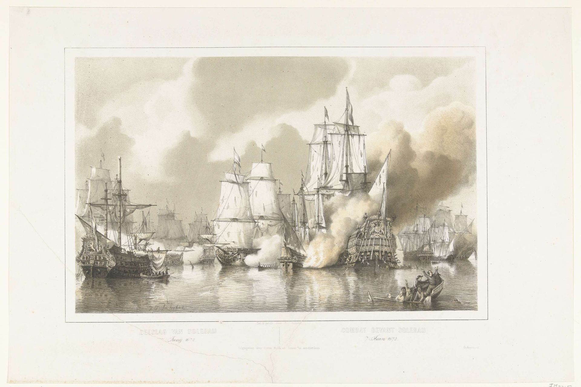 Slag bij Solebay, 1672 by Petrus Johannes Schotel
