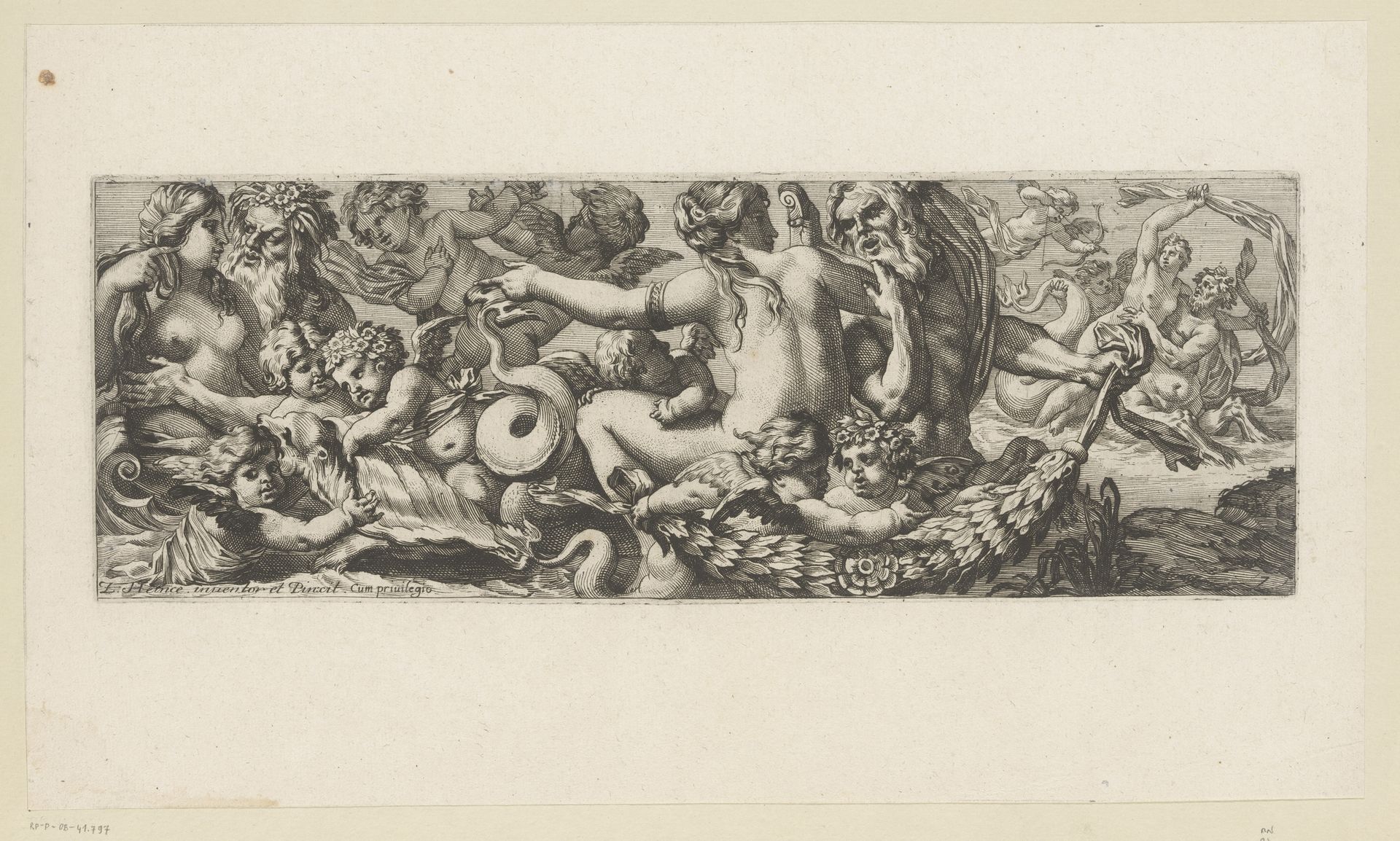 Triomf van met Galatea met nereïden, saters en putti by François Bignon