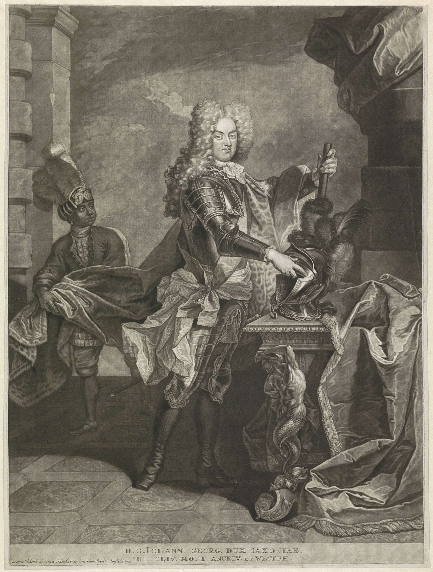 Portret van Johan Georg III van Saksen by Pieter Schenk