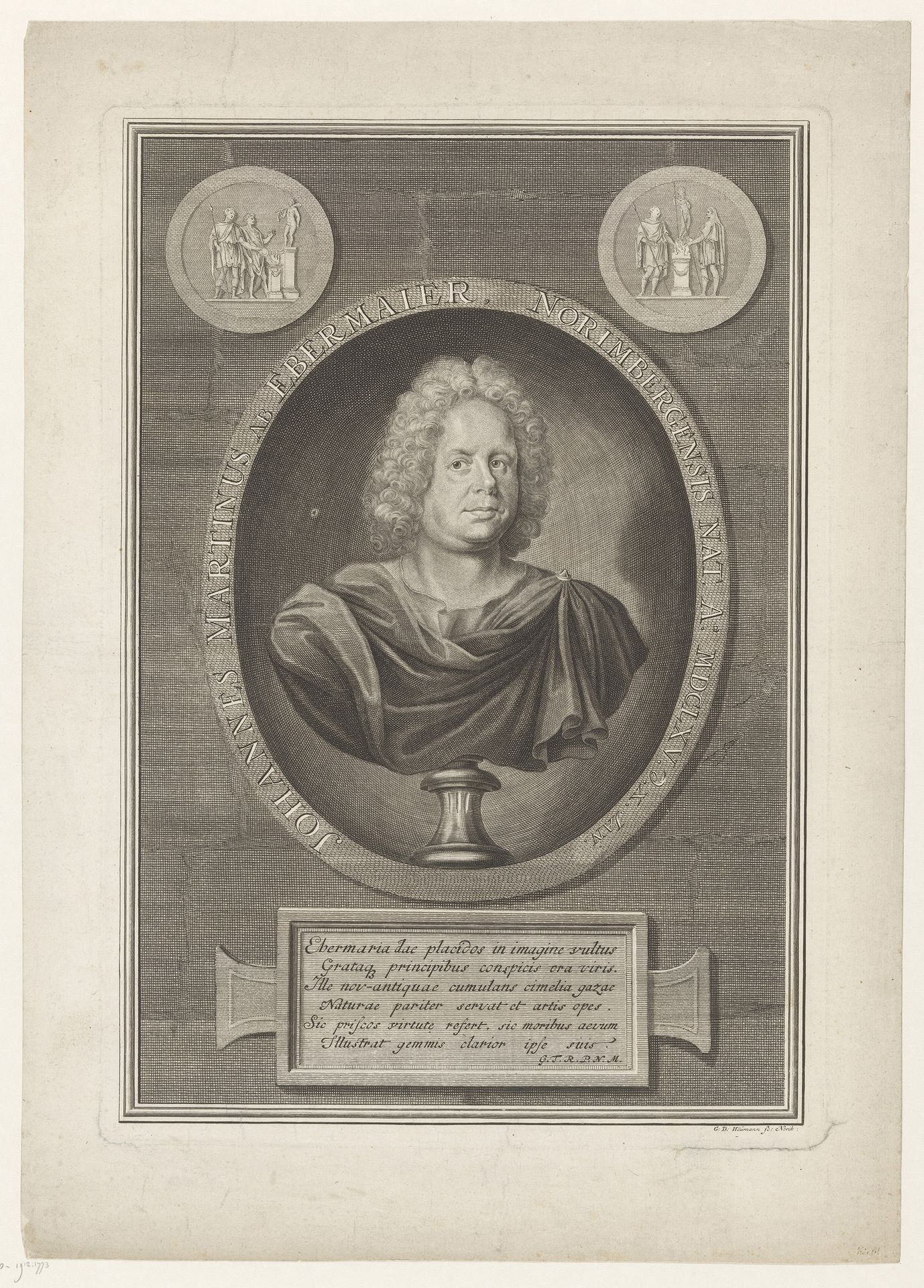 Portret van Johann Martin von Ebermayer by Georg Daniel Heumann