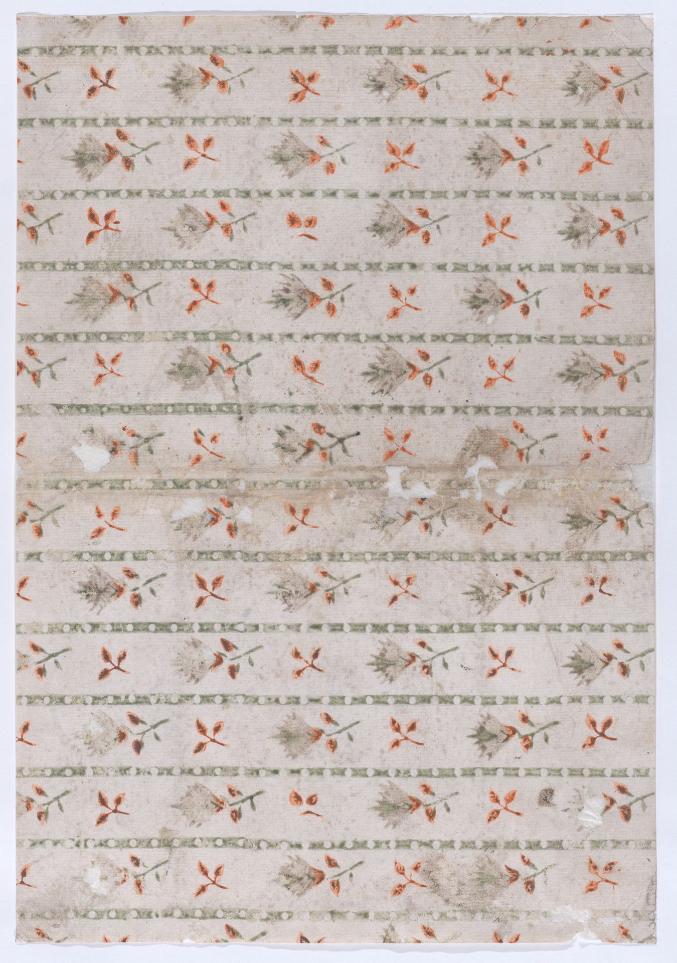 Book cover with overall leaf and stripe pattern by Anonymous