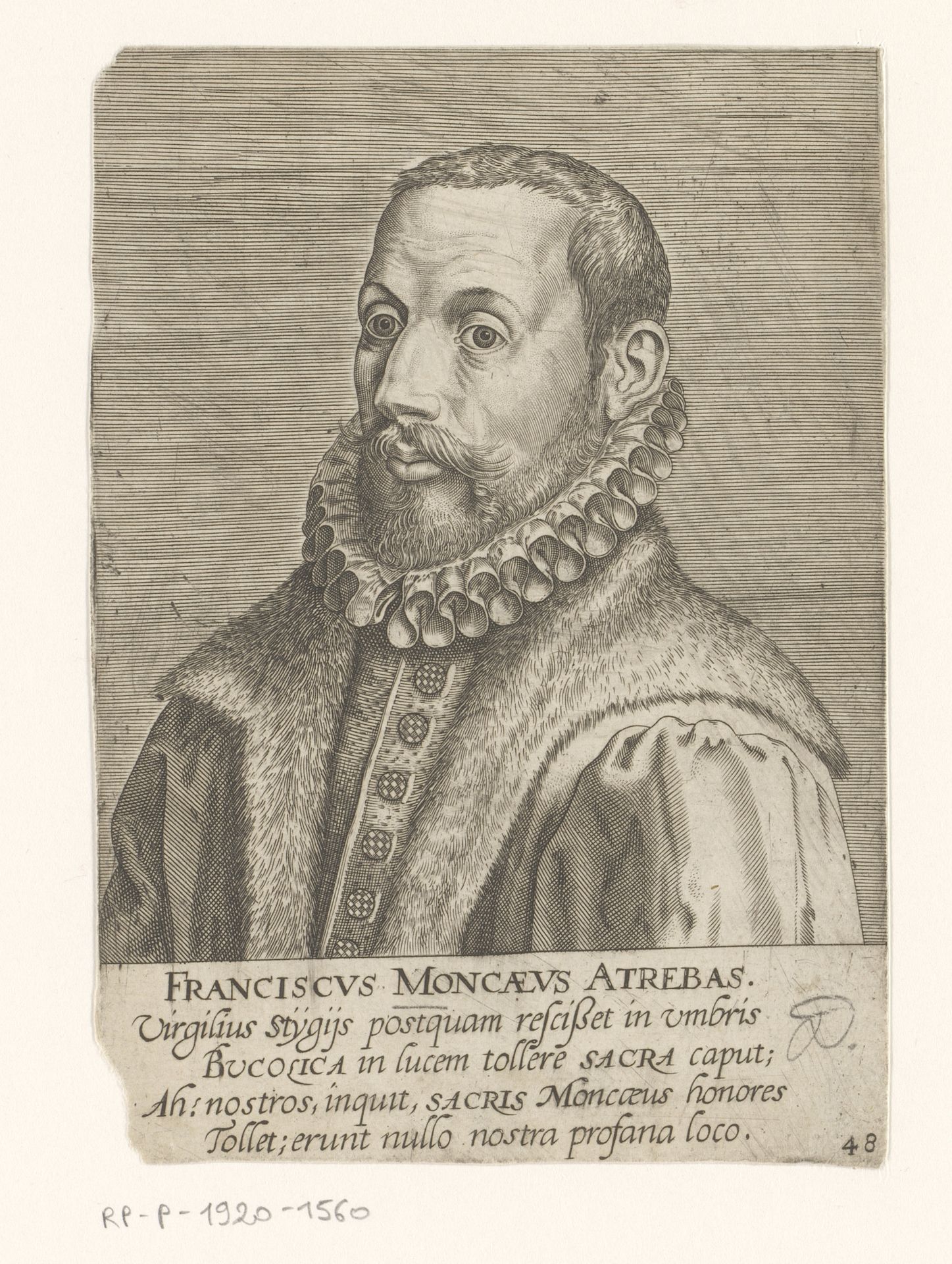 Portret van François de Monceaux by Philips Galle