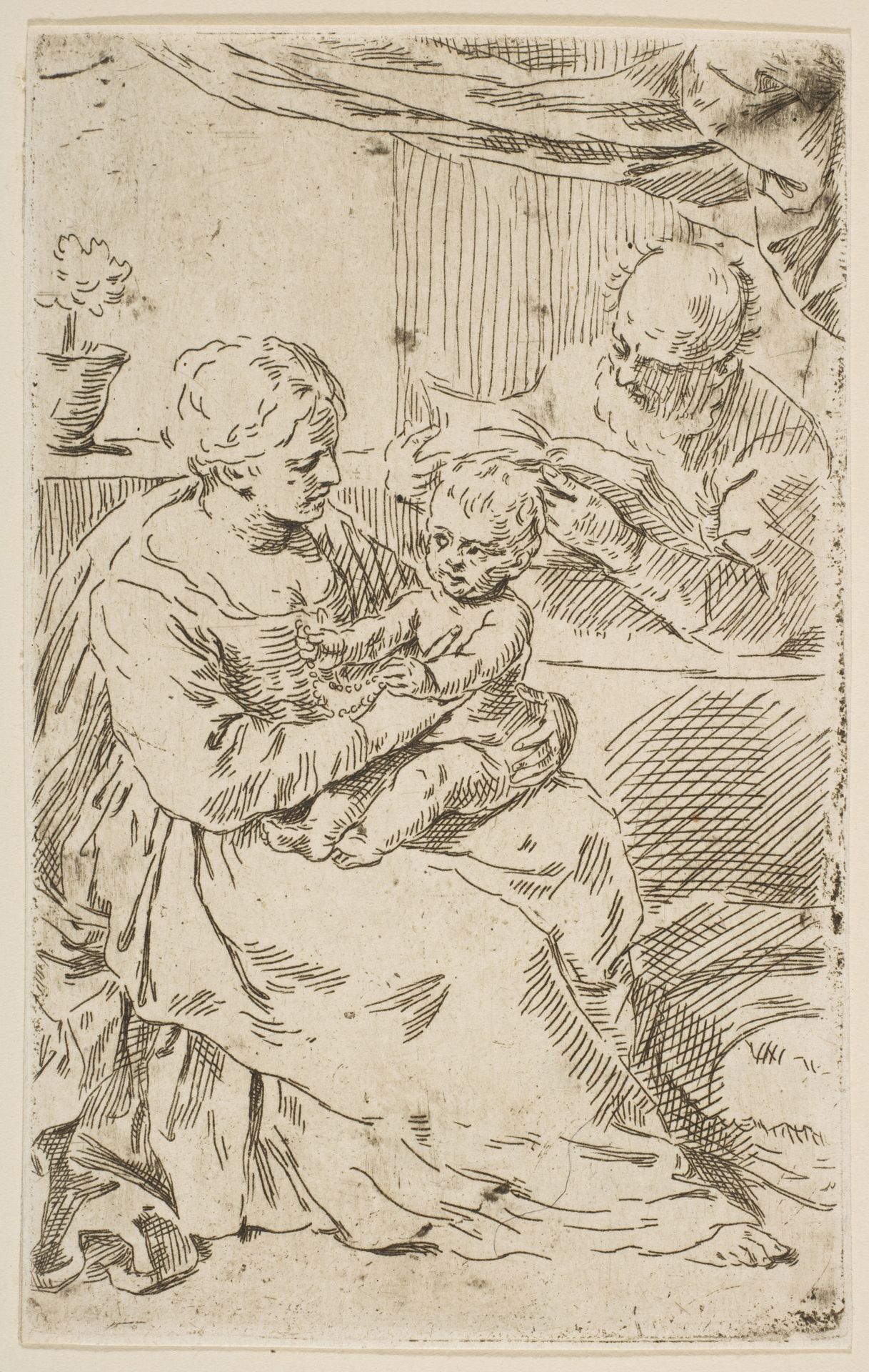 Holy Family with a Rosary, copy after Cantarini by Simone Cantarini