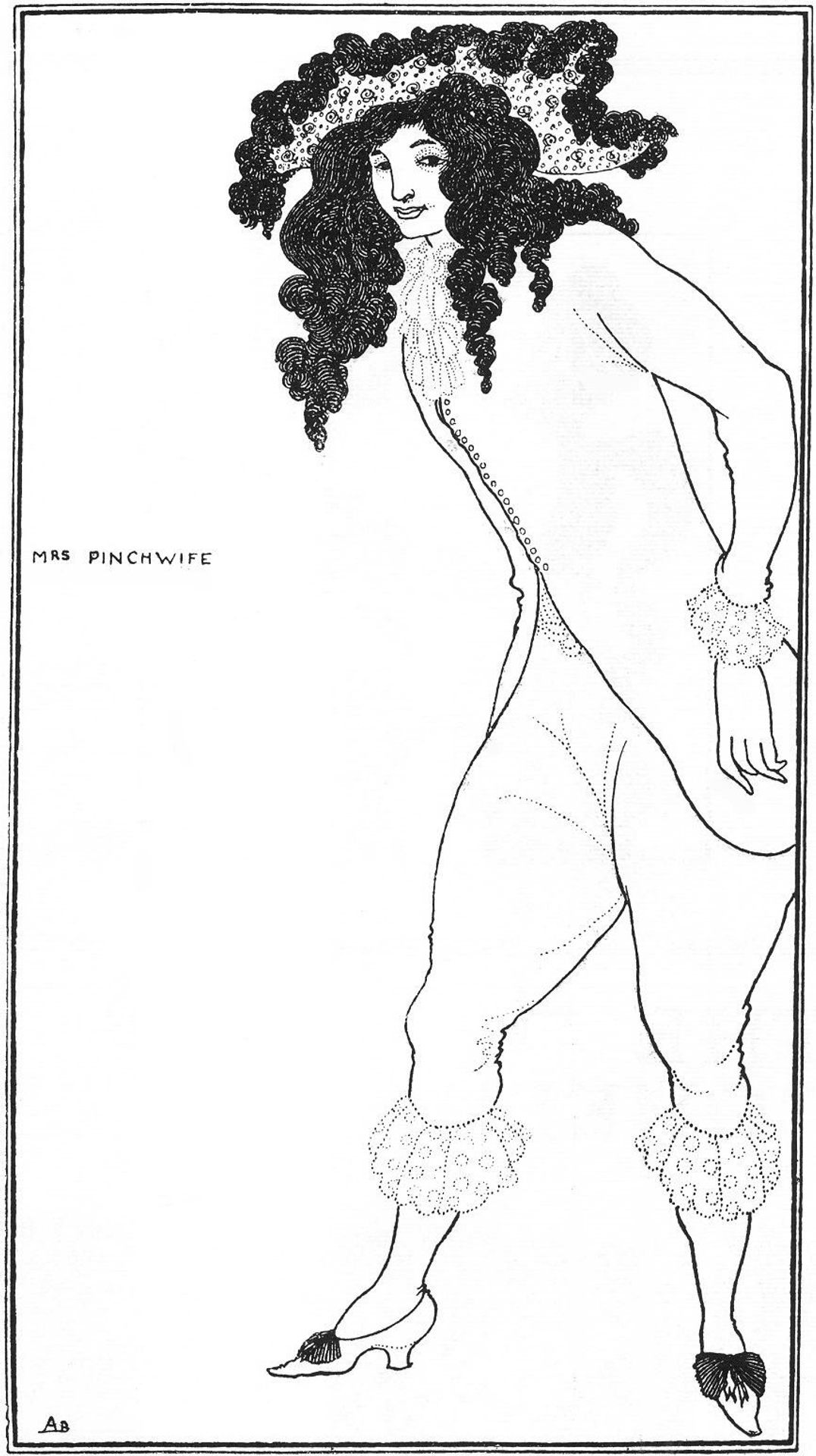 Mrs Pinchwife Country Wife by Wycherley by Aubrey Vincent Beardsley