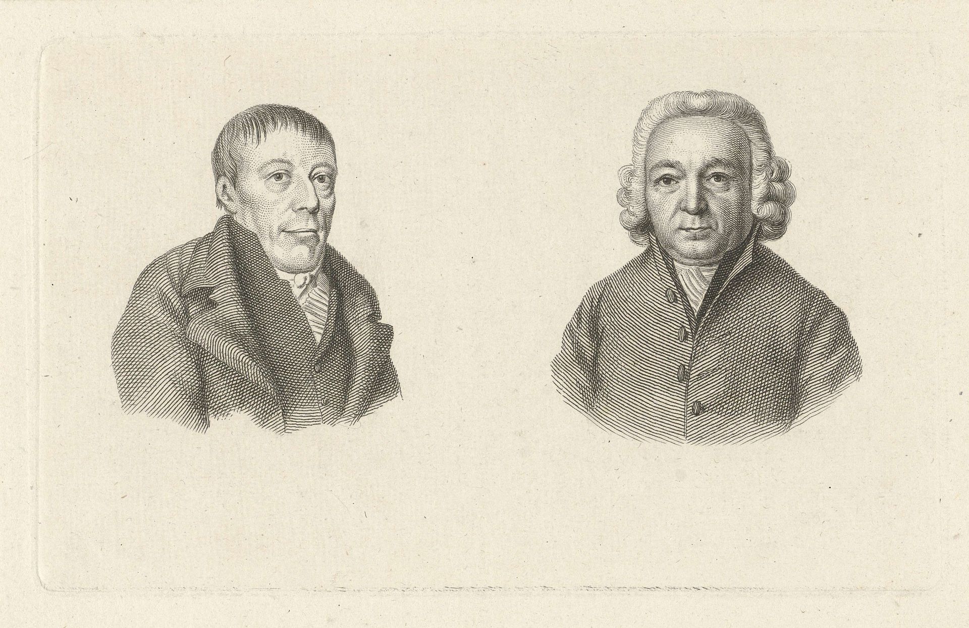 Portretten van Paulus van Hemert en Jean Henri van Swinden by Jacob Ernst Marcus
