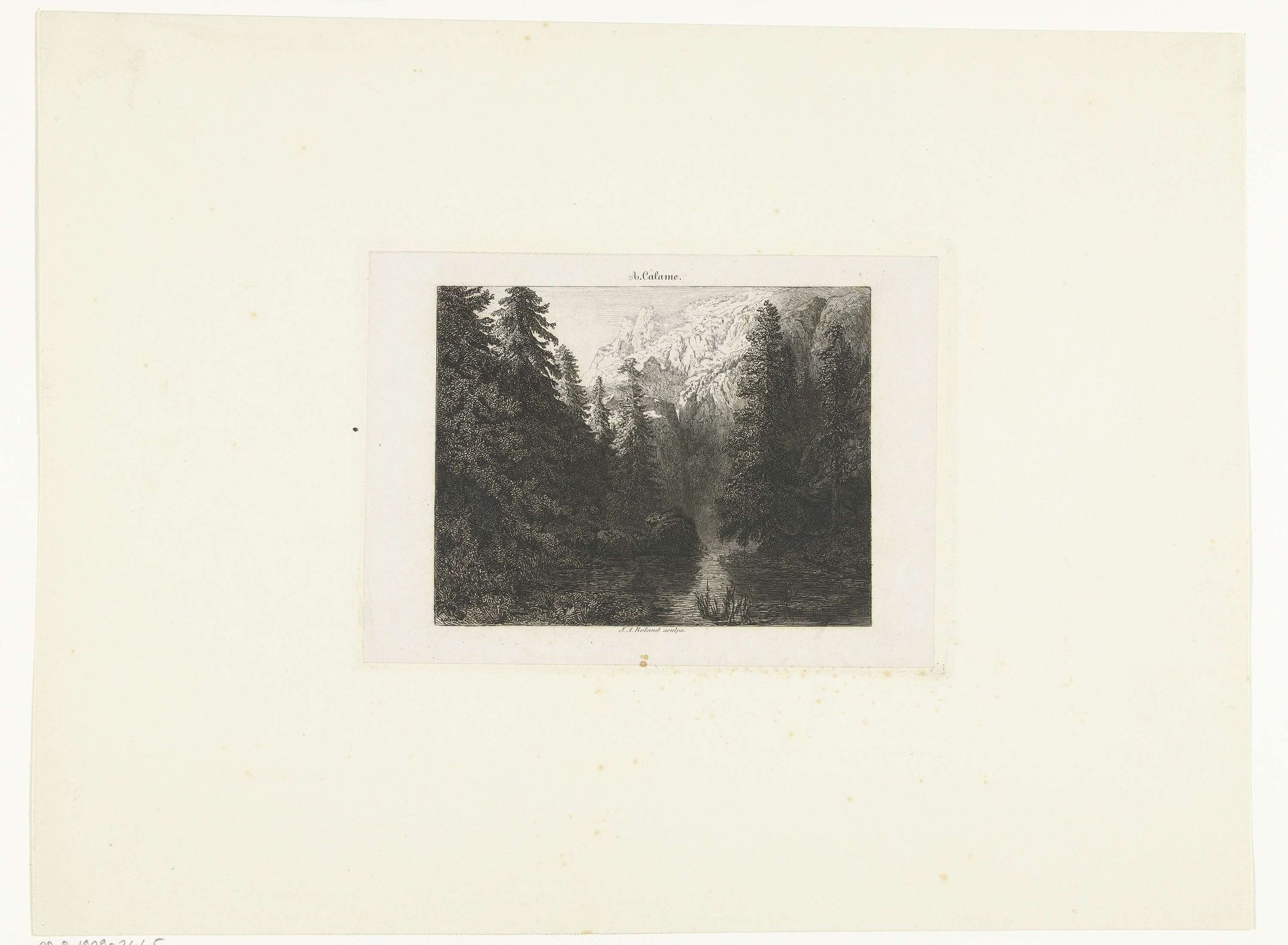 Berglandschap met meertje by Johannes Arnoldus Boland