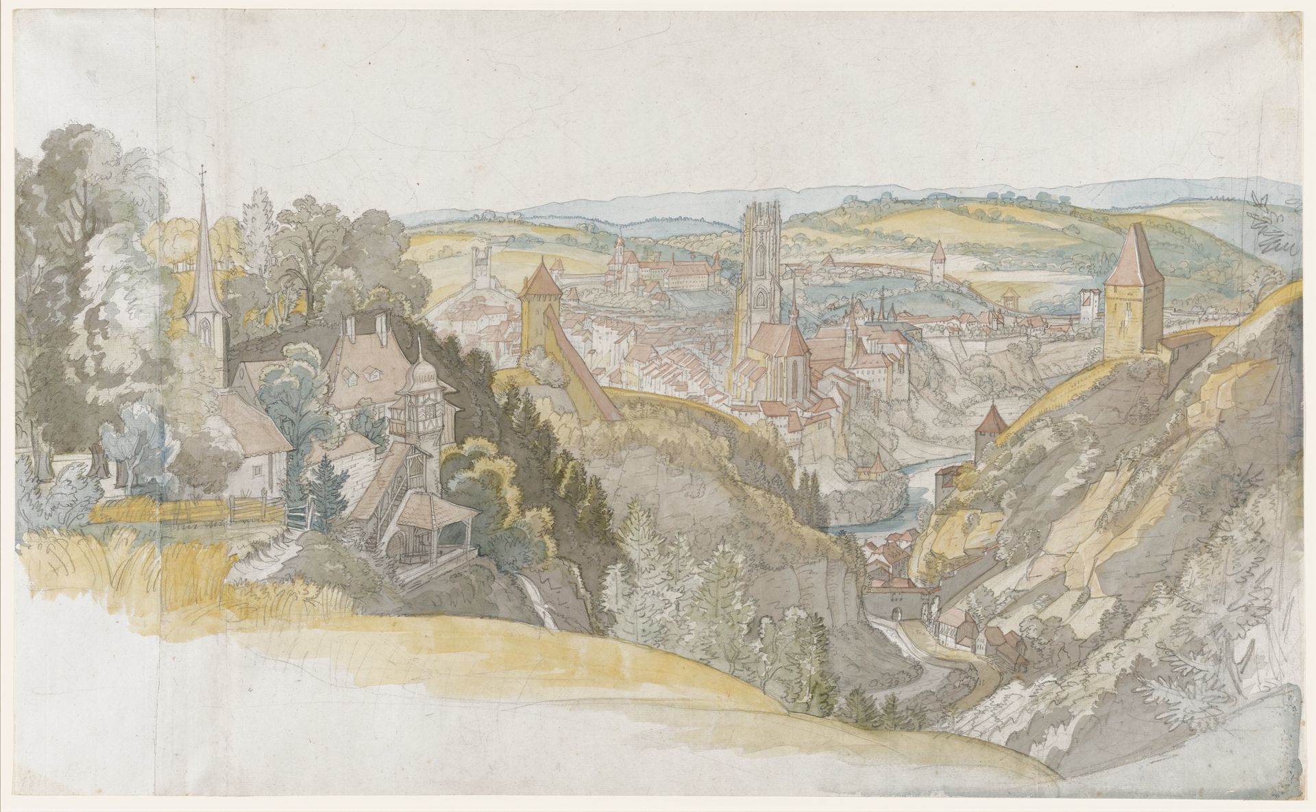 View of the Town of Fribourg by Georg Ludwig Vogel