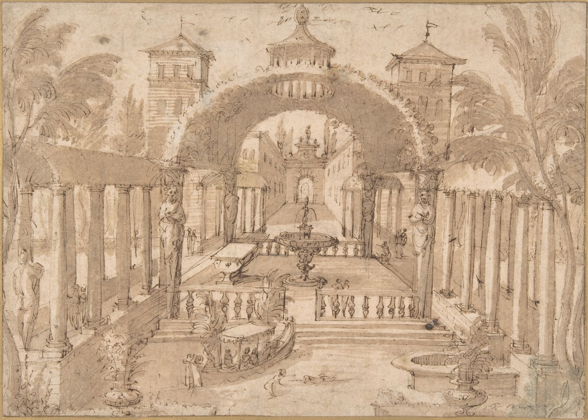 View of the Gardens of a Palace by Lodewijk Toeput (called Pozzoserrato)