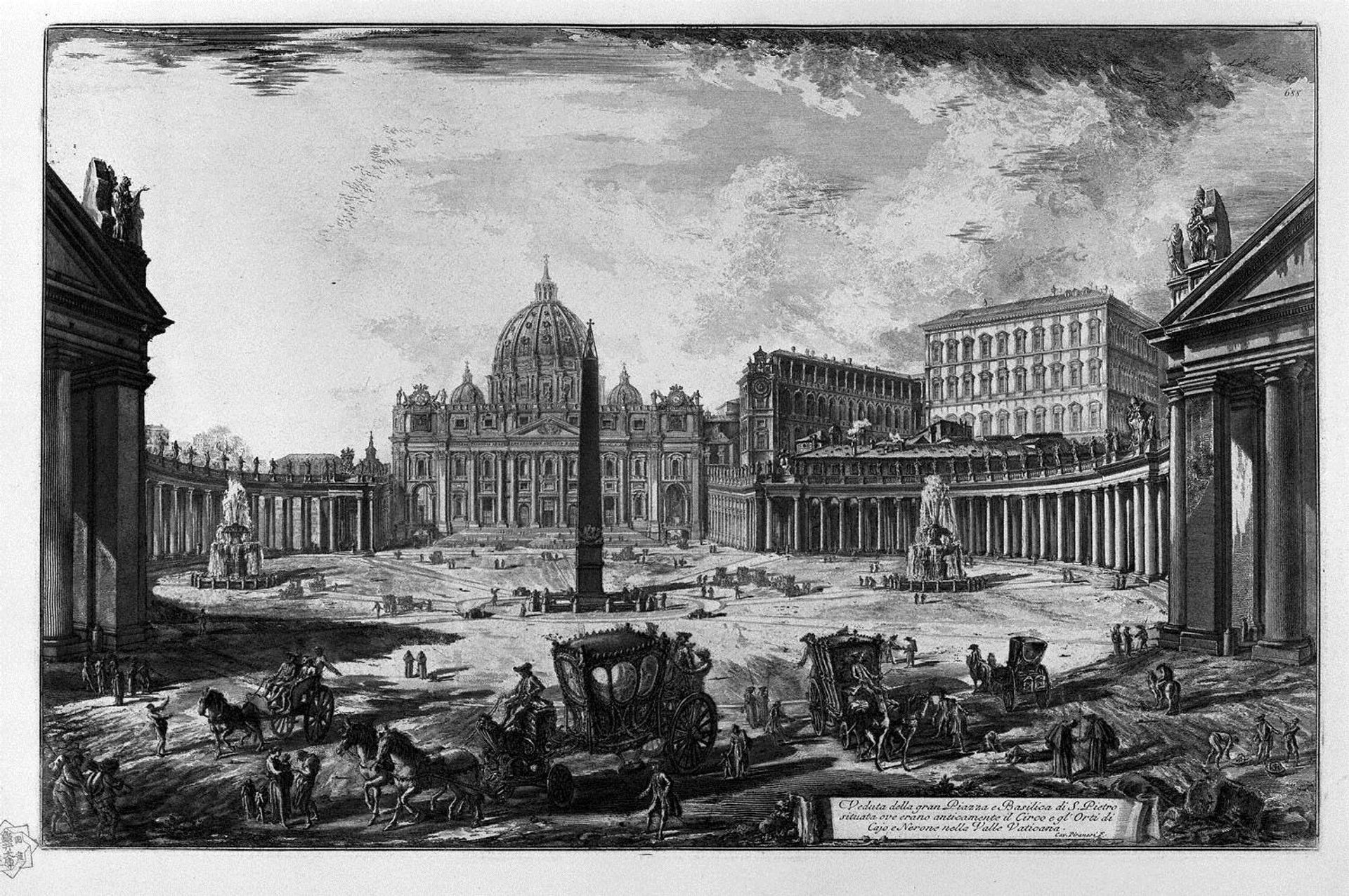 View of the Basilica of St. Peter`s Square at the Vatican by Giovanni Battista Piranesi