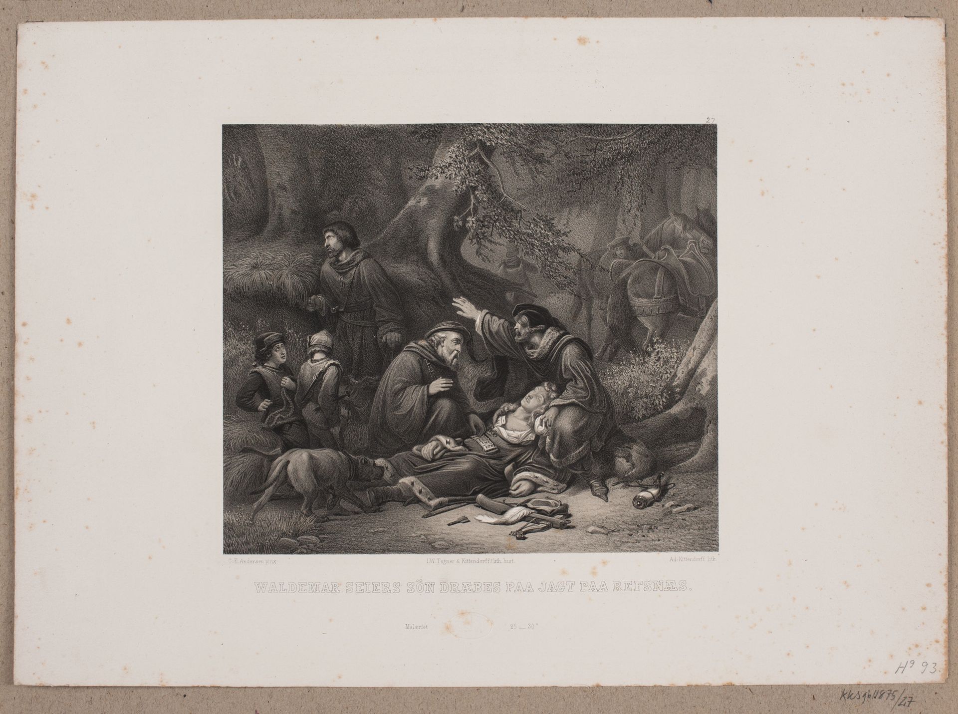 Valdemar sejers søn dræbes på jagt på Refsnæs by Adolph Kittendorff