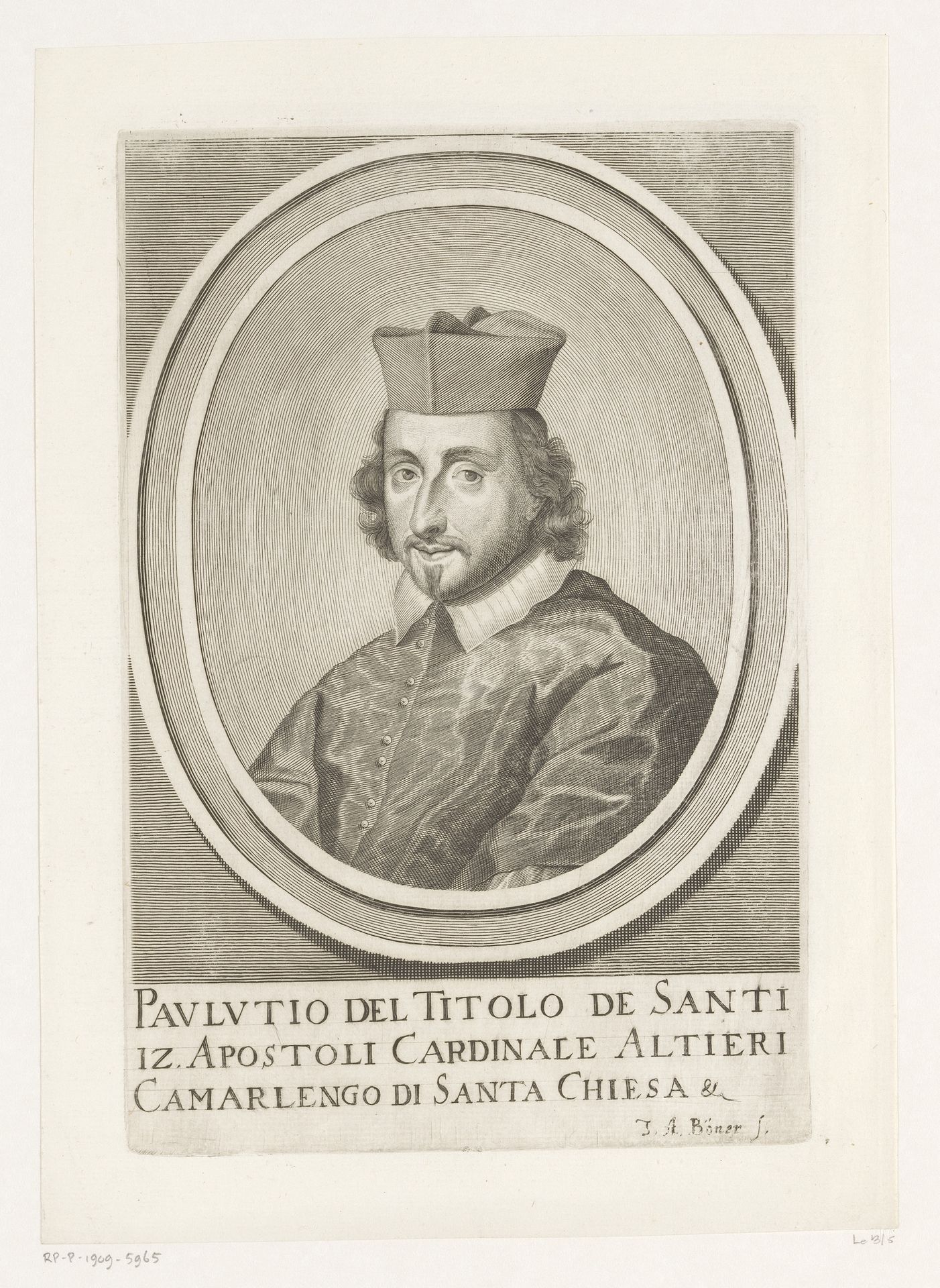 Portret van Paluzzo Paluzzi Altieri by Johann Alexander Böner