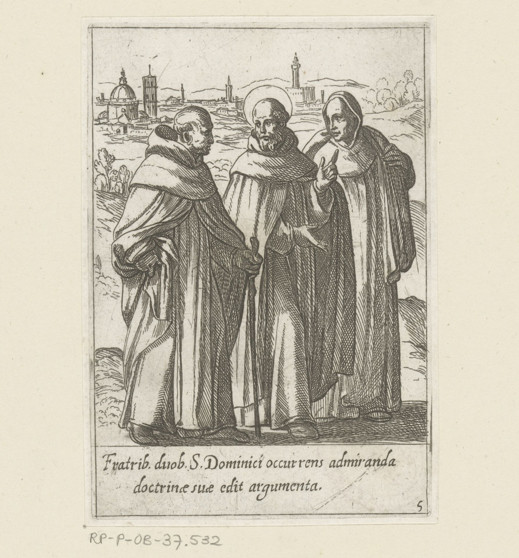 De heilige Philippus toont zijn vaardigheden in gesprek met twee dominicanen by Antonio Tempesta