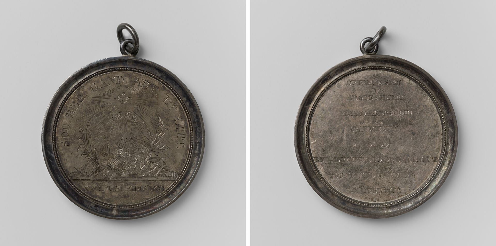 Koninklijke Maatschappij van Kunsten en Letteren te Gent, penning uitgereikt aan Peter Lebrocq, wegens zijn werk over de slag bij Waterloo by Anonymous