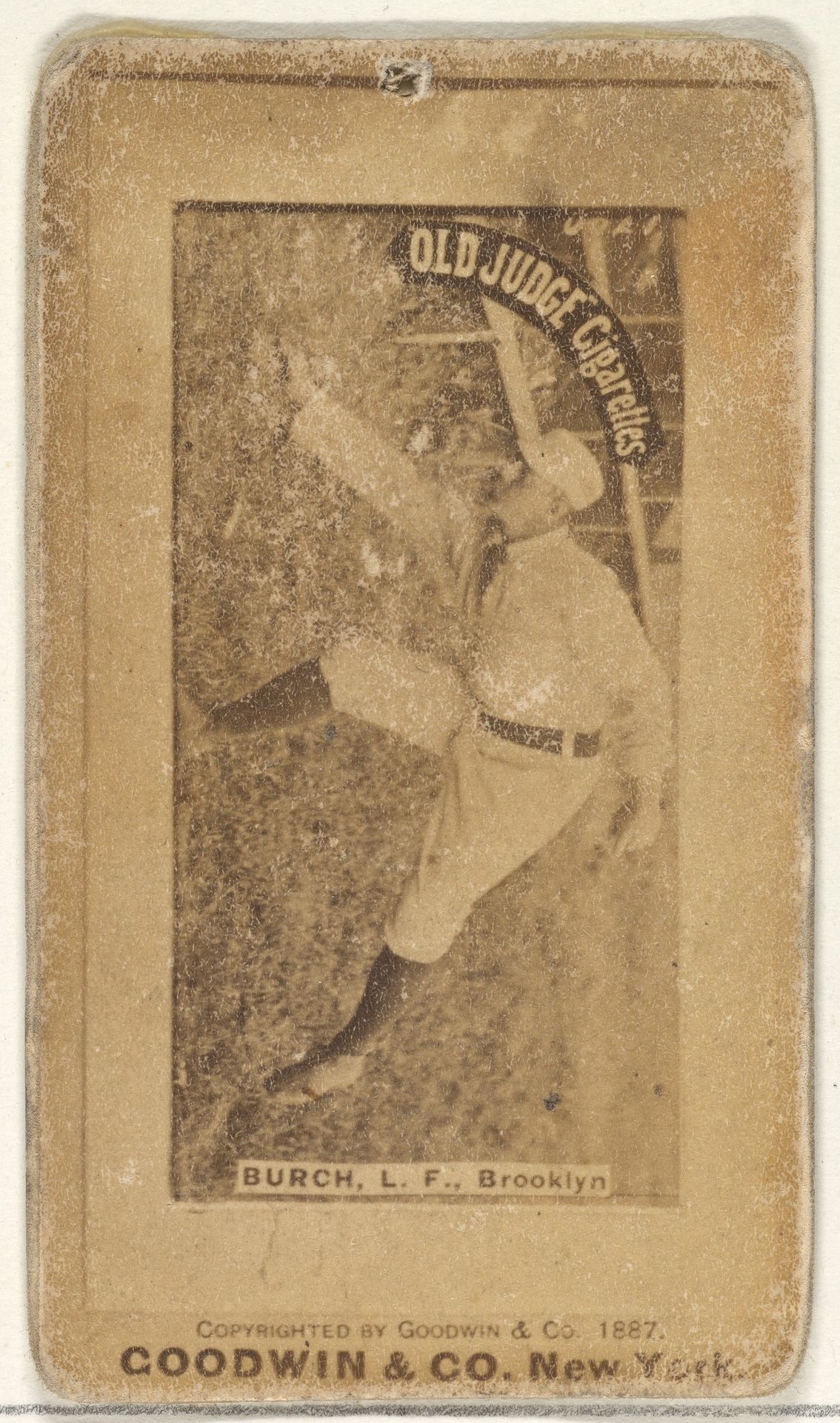 Burch, Left Field, Brooklyn, from the Old Judge series (N172) for Old Judge Cigarettes by Goodwin & Company
